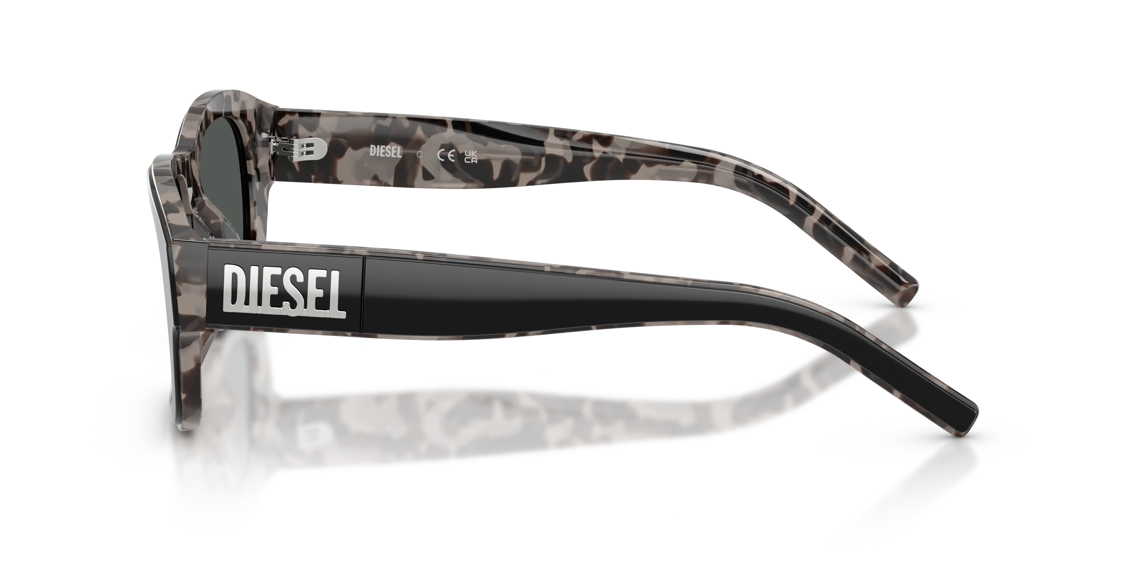 DIESEL DL2020U 206887 Occhiali da sole Acetato Nero Grigio Squadrata Normale - immagine 4