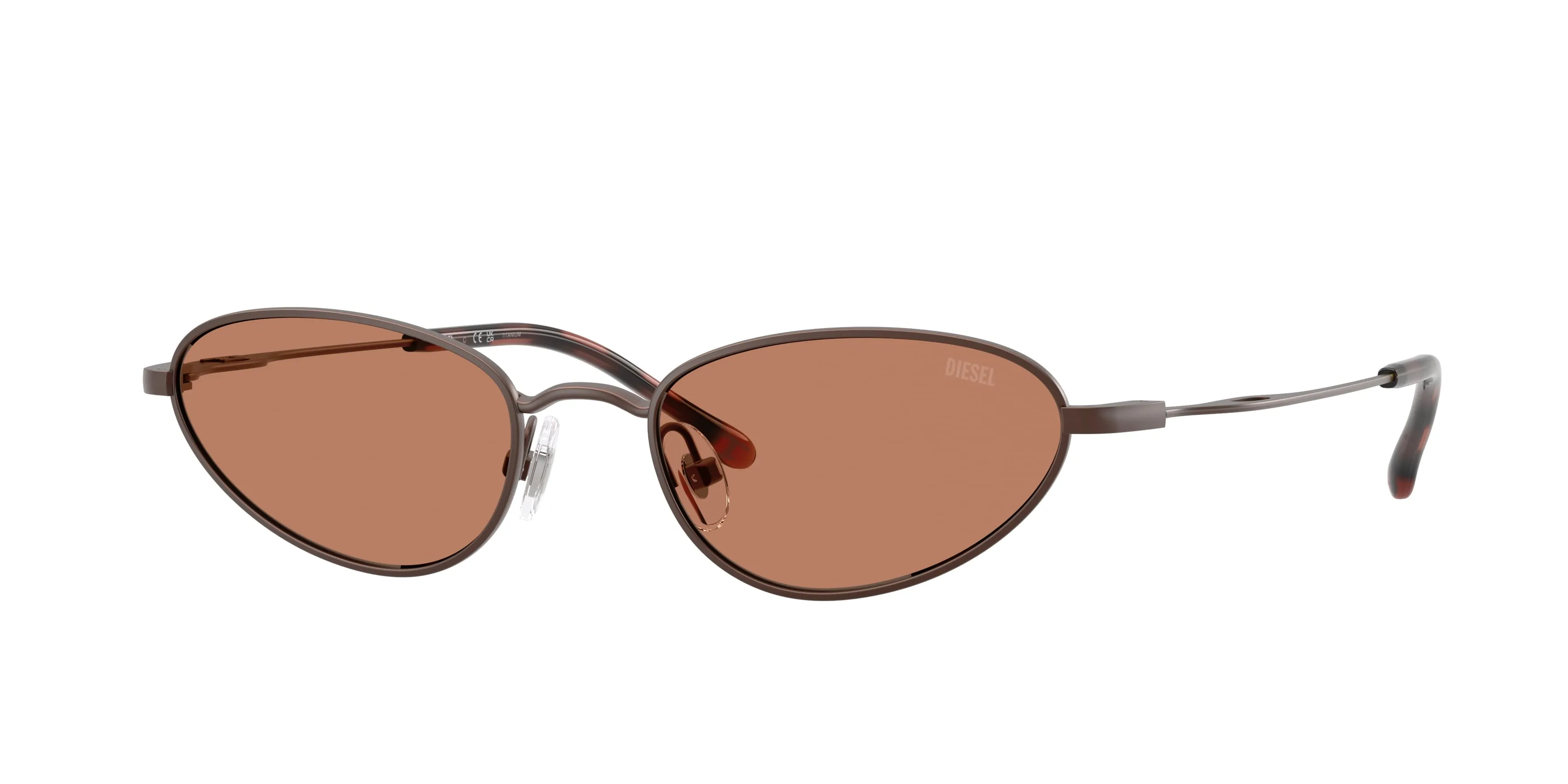 DIESEL DL1024T 105273 Occhiali da sole Titanio Bronzo Marrone Cat Eye Normale - immagine 1