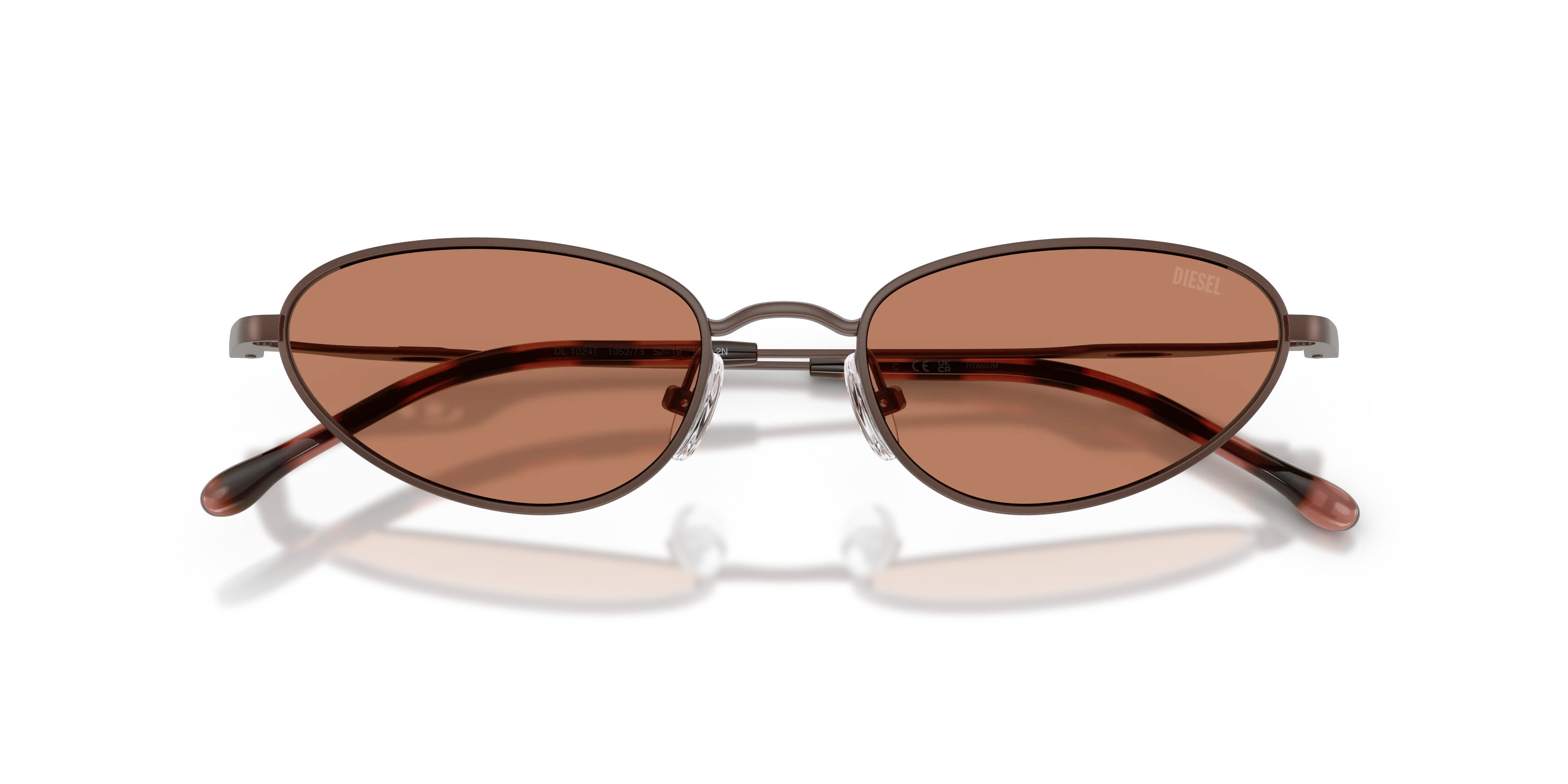 DIESEL DL1024T 105273 Occhiali da sole Titanio Bronzo Marrone Cat Eye Normale - immagine 2