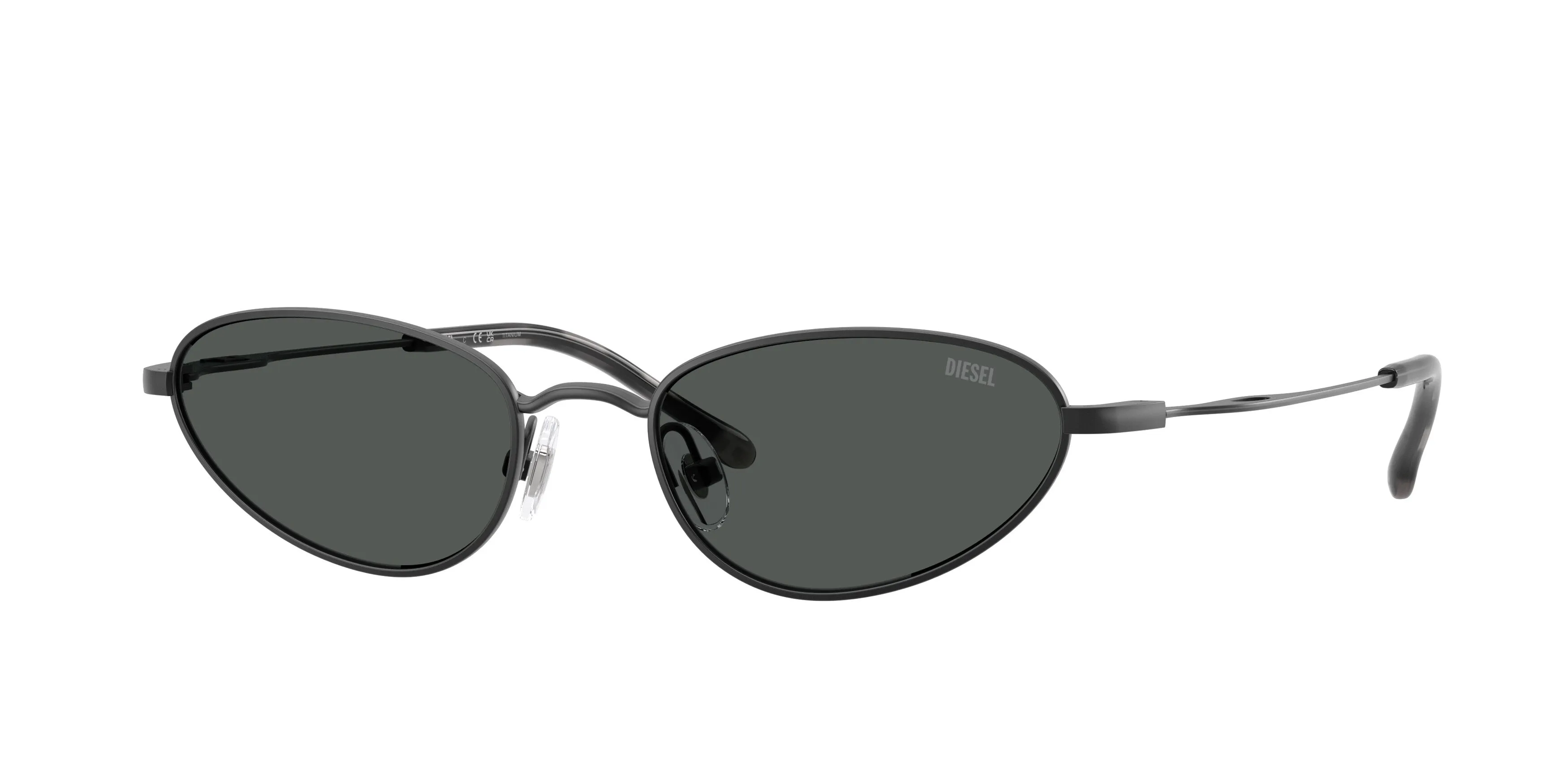 DIESEL DL1024T 104887 Occhiali da sole Titanio Nero Grigio Cat Eye Normale - immagine 1