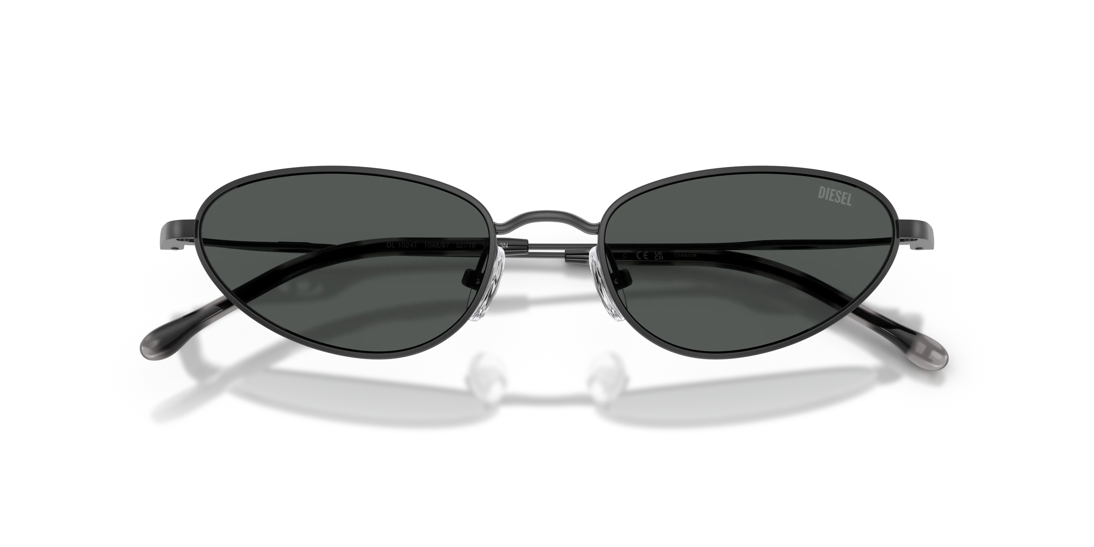 DIESEL DL1024T 104887 Occhiali da sole Titanio Nero Grigio Cat Eye Normale - immagine 2
