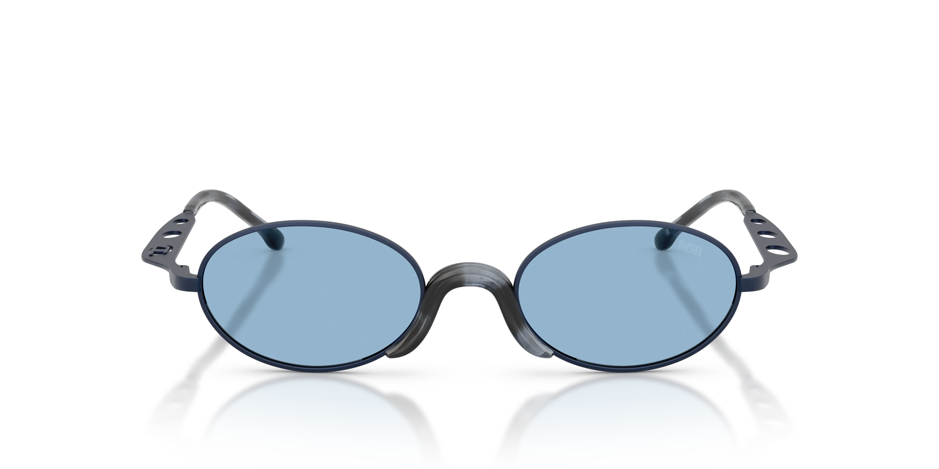DIESEL DL1023T 105180 Occhiali da sole Titanio Blu Blu Rotonda Normale - immagine 3