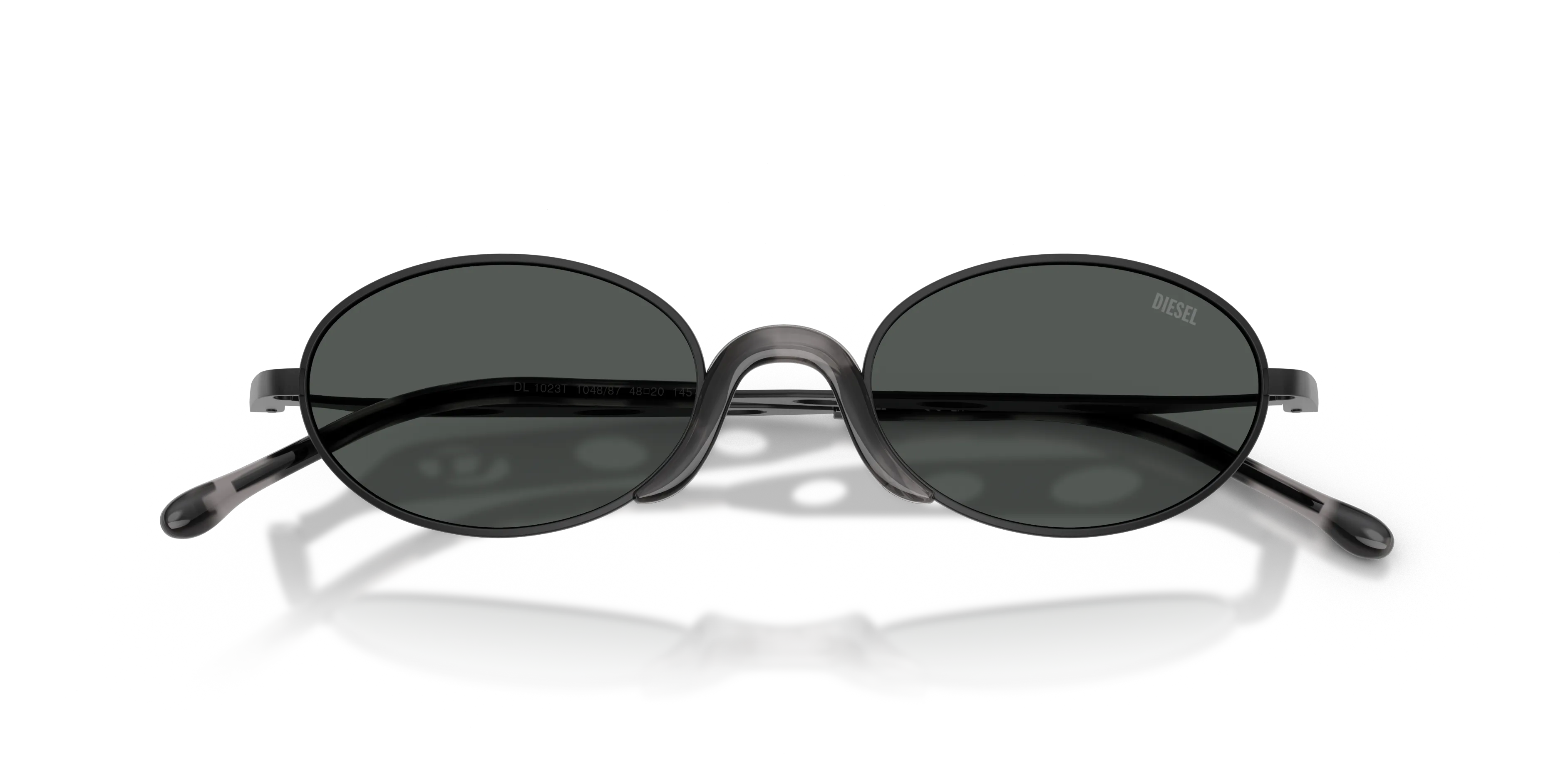 DIESEL DL1023T 104887 Occhiali da sole Titanio Nero Grigio Rotonda Normale - immagine 2