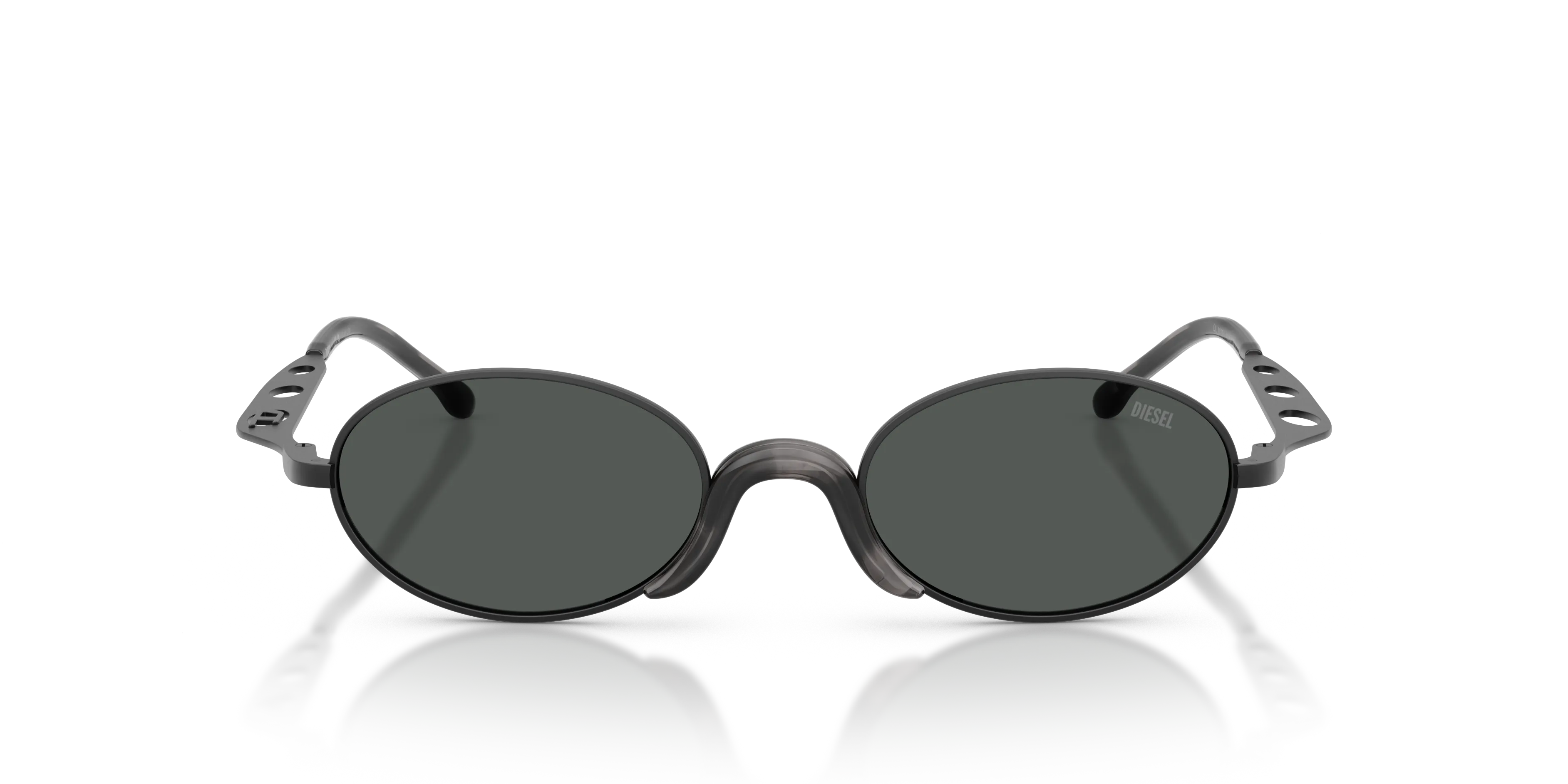 DIESEL DL1023T 104887 Occhiali da sole Titanio Nero Grigio Rotonda Normale - immagine 3