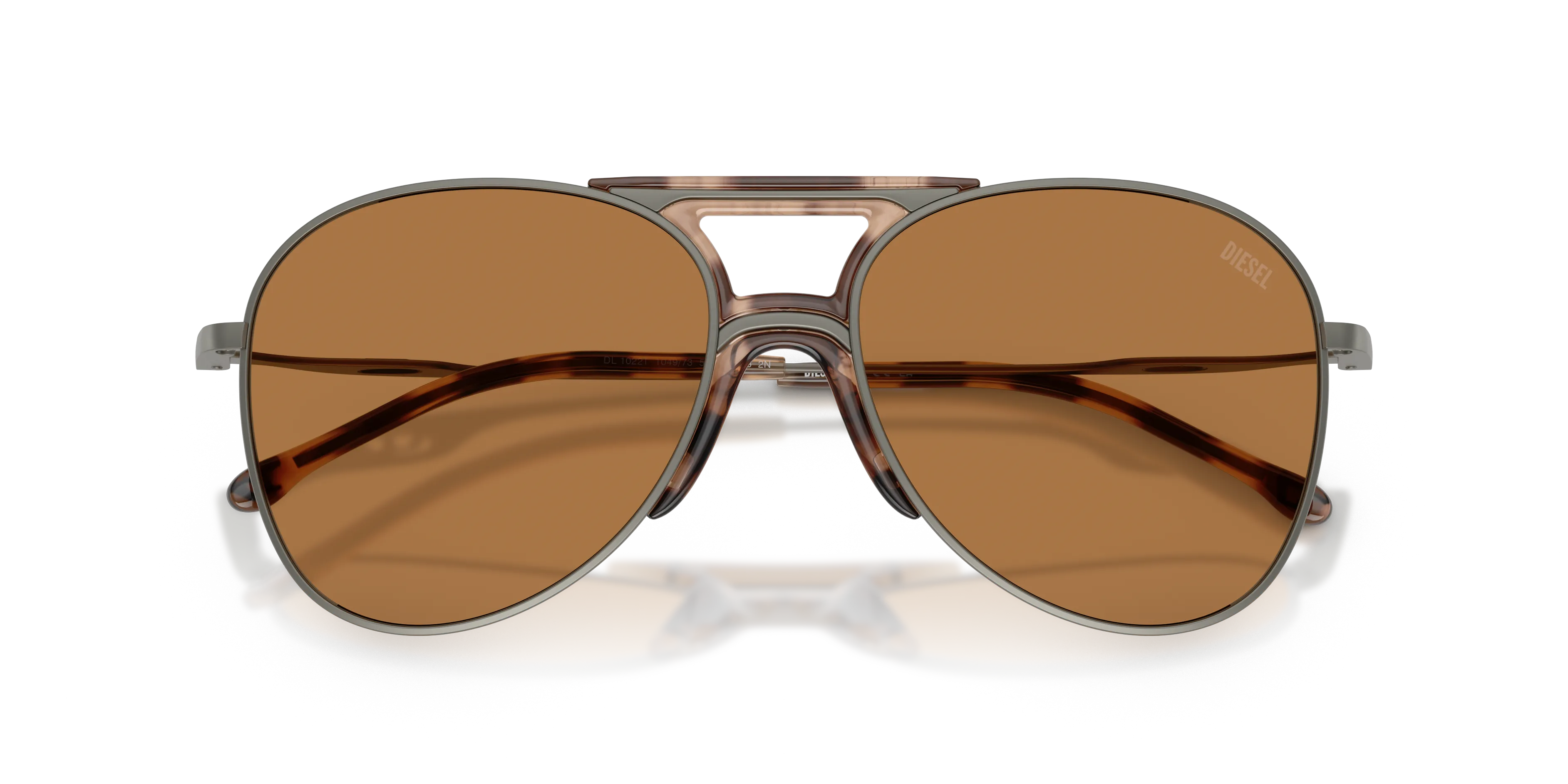 DIESEL DL1022T 104973 Occhiali da sole Titanio Grigio Marrone Pilot Normale - immagine 2