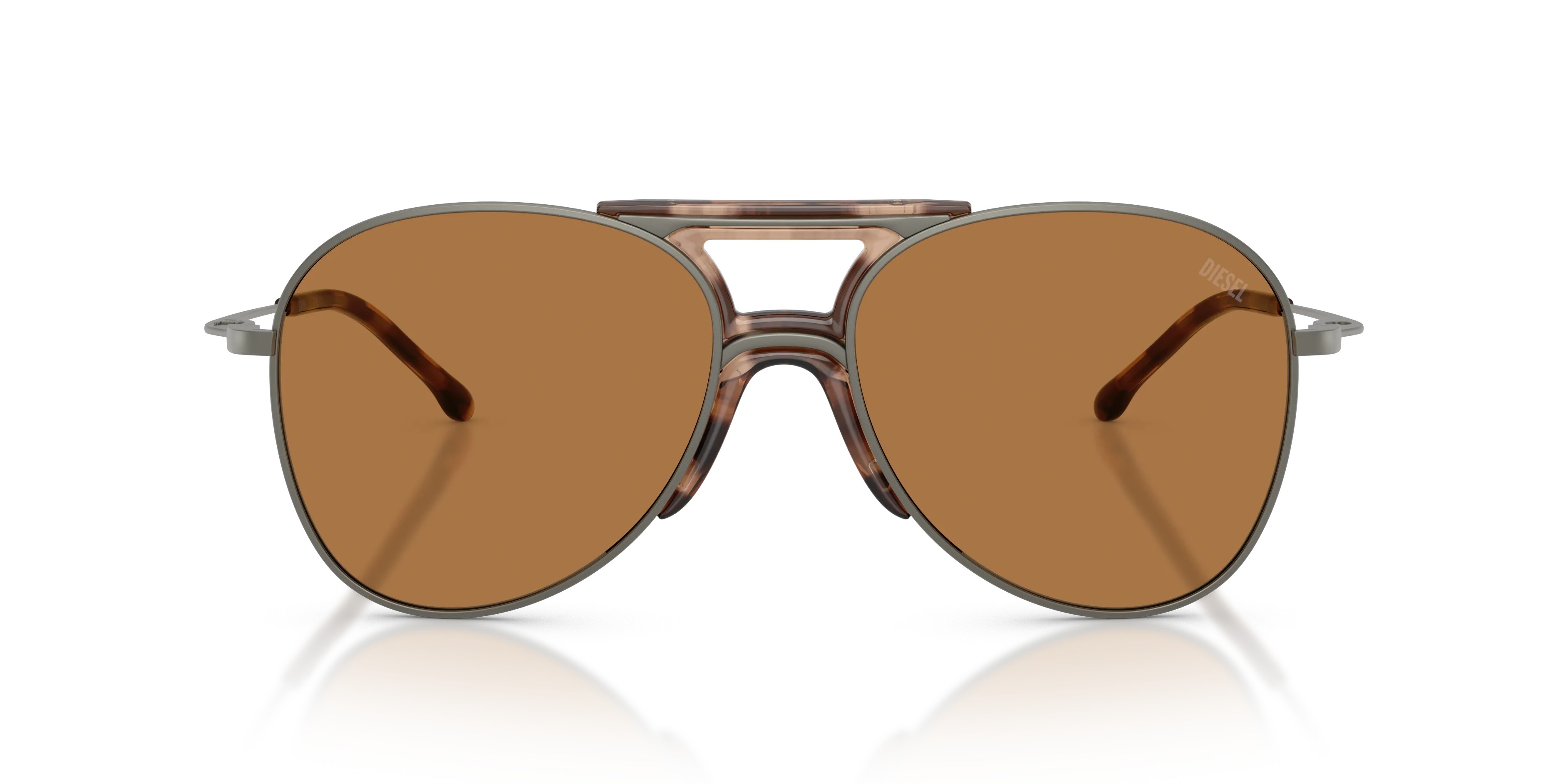 DIESEL DL1022T 104973 Occhiali da sole Titanio Grigio Marrone Pilot Normale - immagine 3