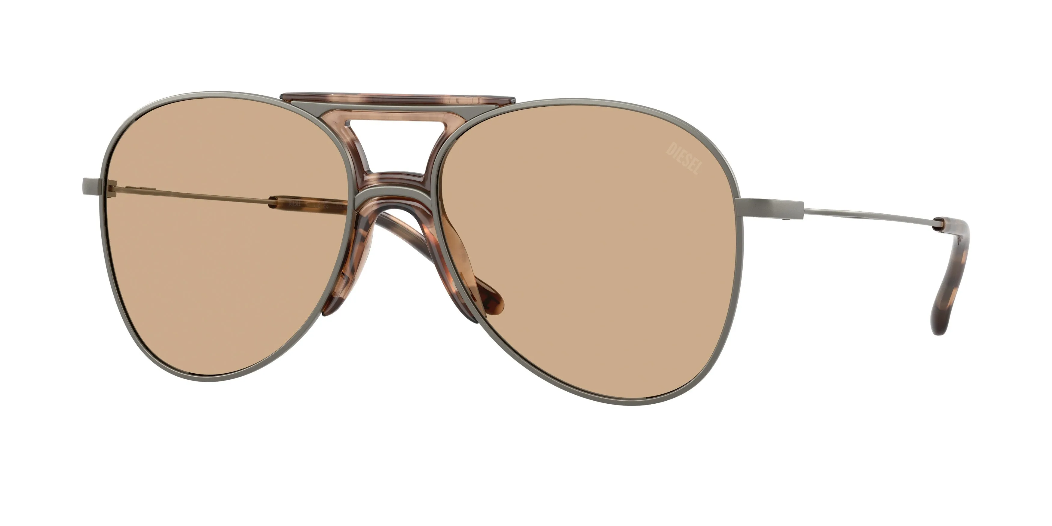 DIESEL DL1022T 1049/8 Occhiali da sole Titanio Grigio Giallo Pilot Normale - immagine 1