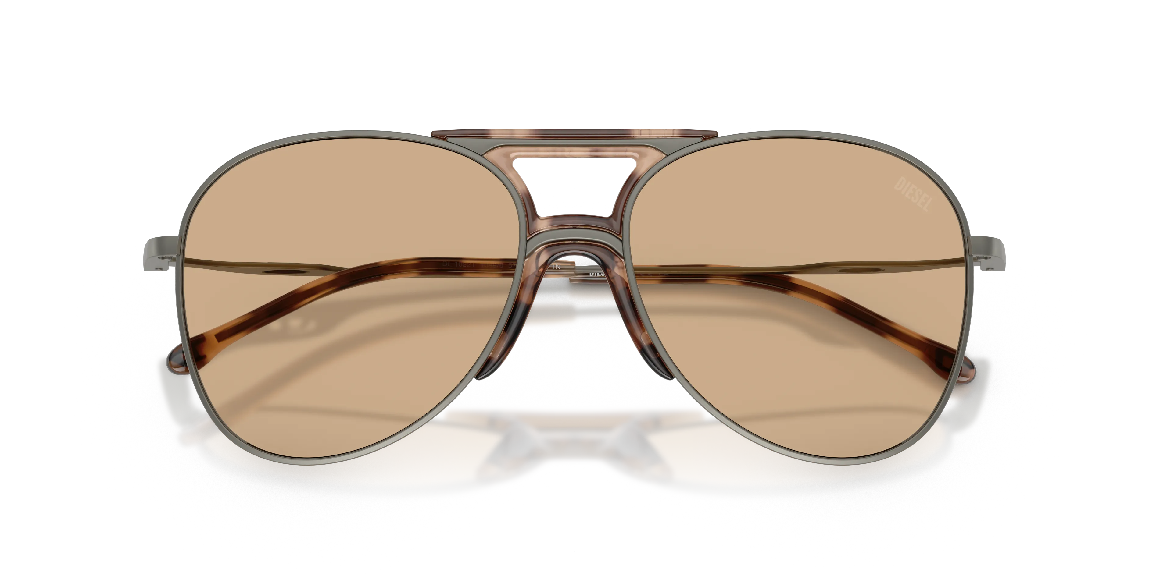 DIESEL DL1022T 1049/8 Occhiali da sole Titanio Grigio Giallo Pilot Normale - immagine 2
