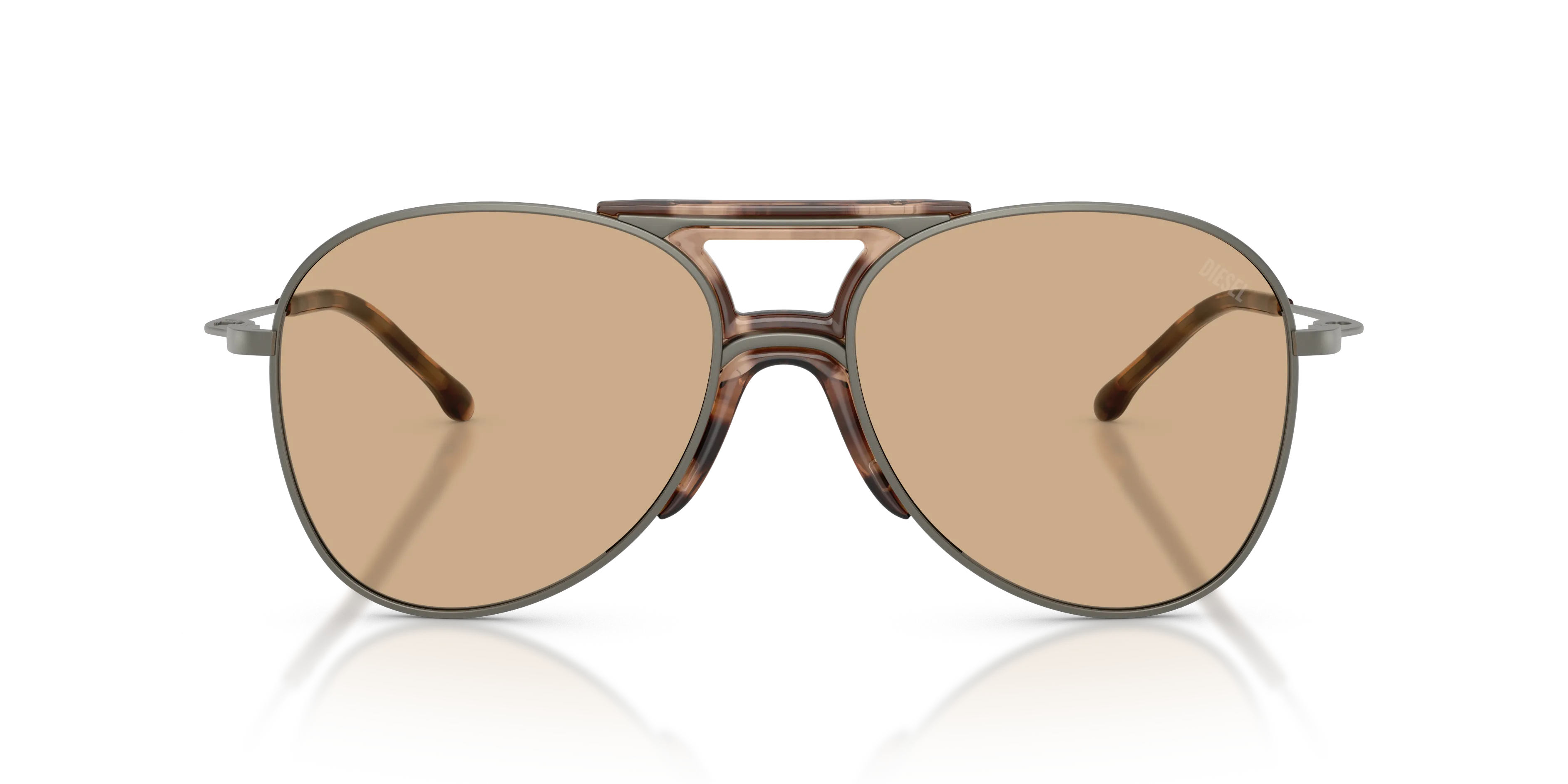 DIESEL DL1022T 1049/8 Occhiali da sole Titanio Grigio Giallo Pilot Normale - immagine 3