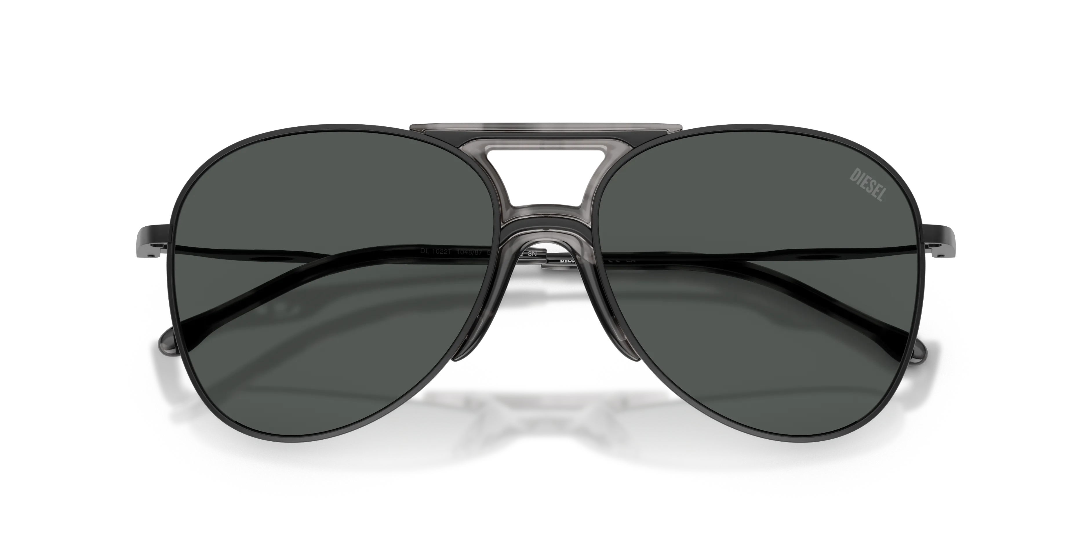 DIESEL DL1022T 104887 Occhiali da sole Titanio Nero Grigio Pilot Normale - immagine 2