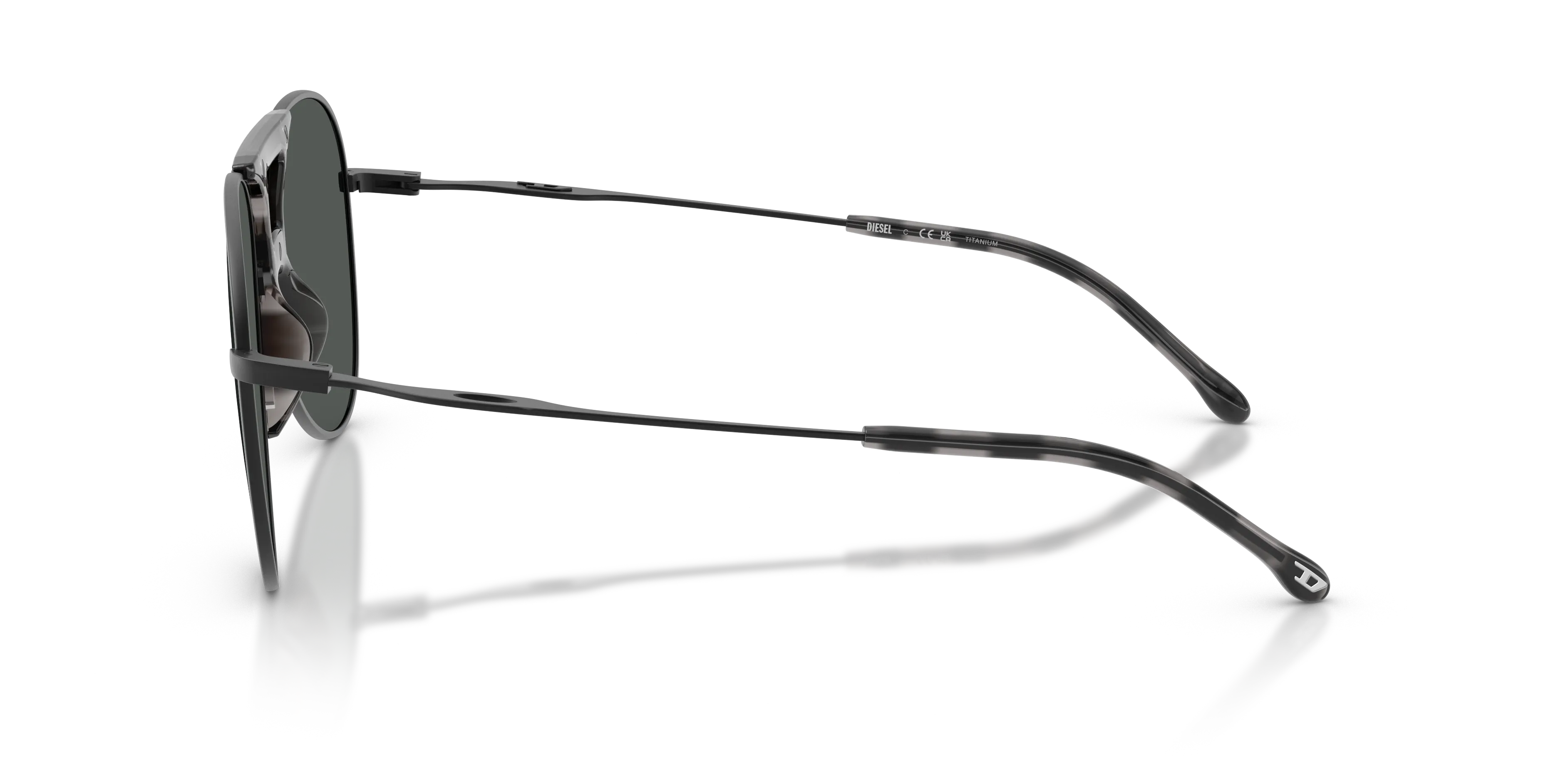 DIESEL DL1022T 104887 Occhiali da sole Titanio Nero Grigio Pilot Normale - immagine 4