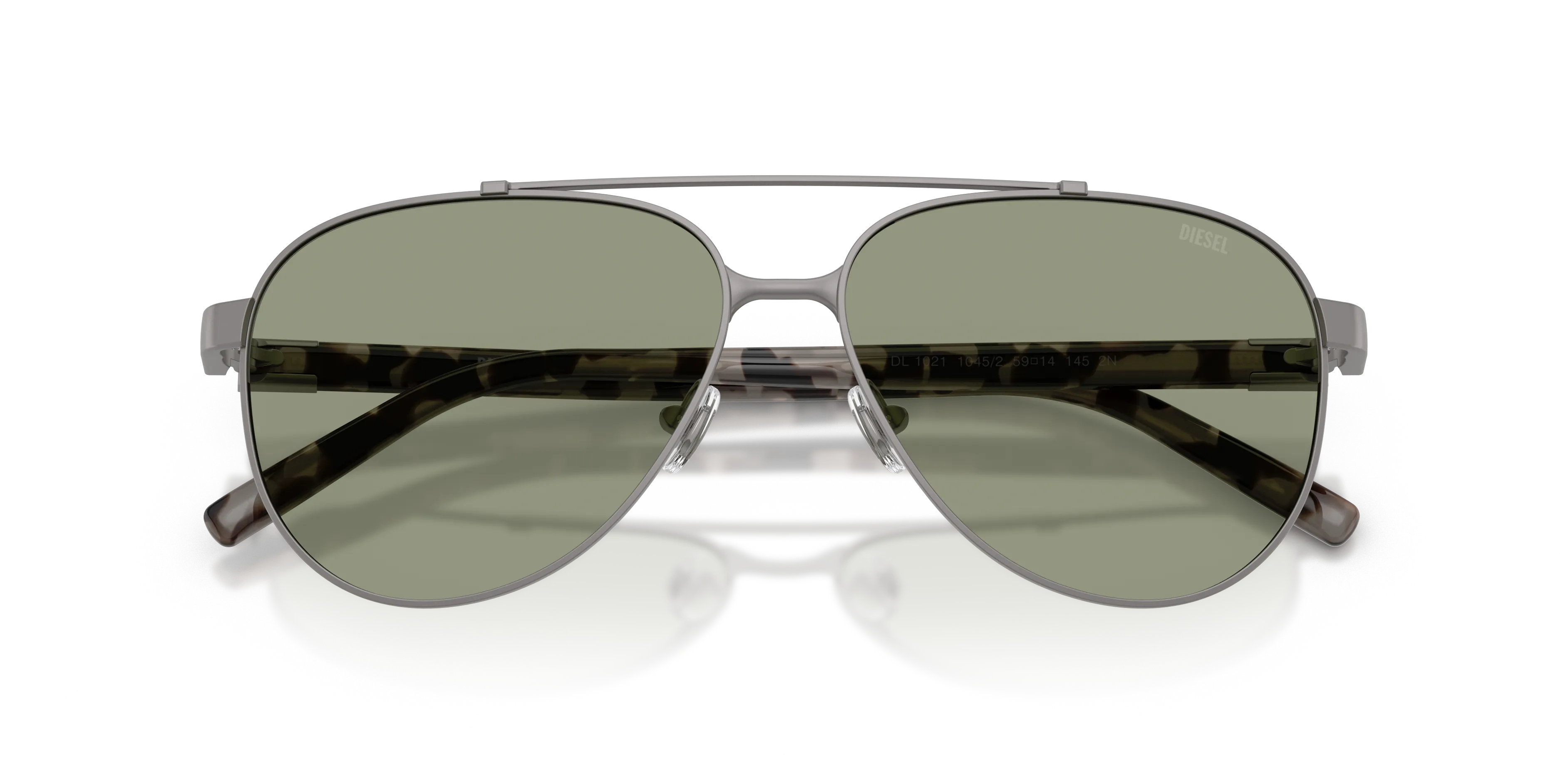 DIESEL DL1021 1045/2 Occhiali da sole Metallo Grigio Verde Pilot Normale - immagine 2