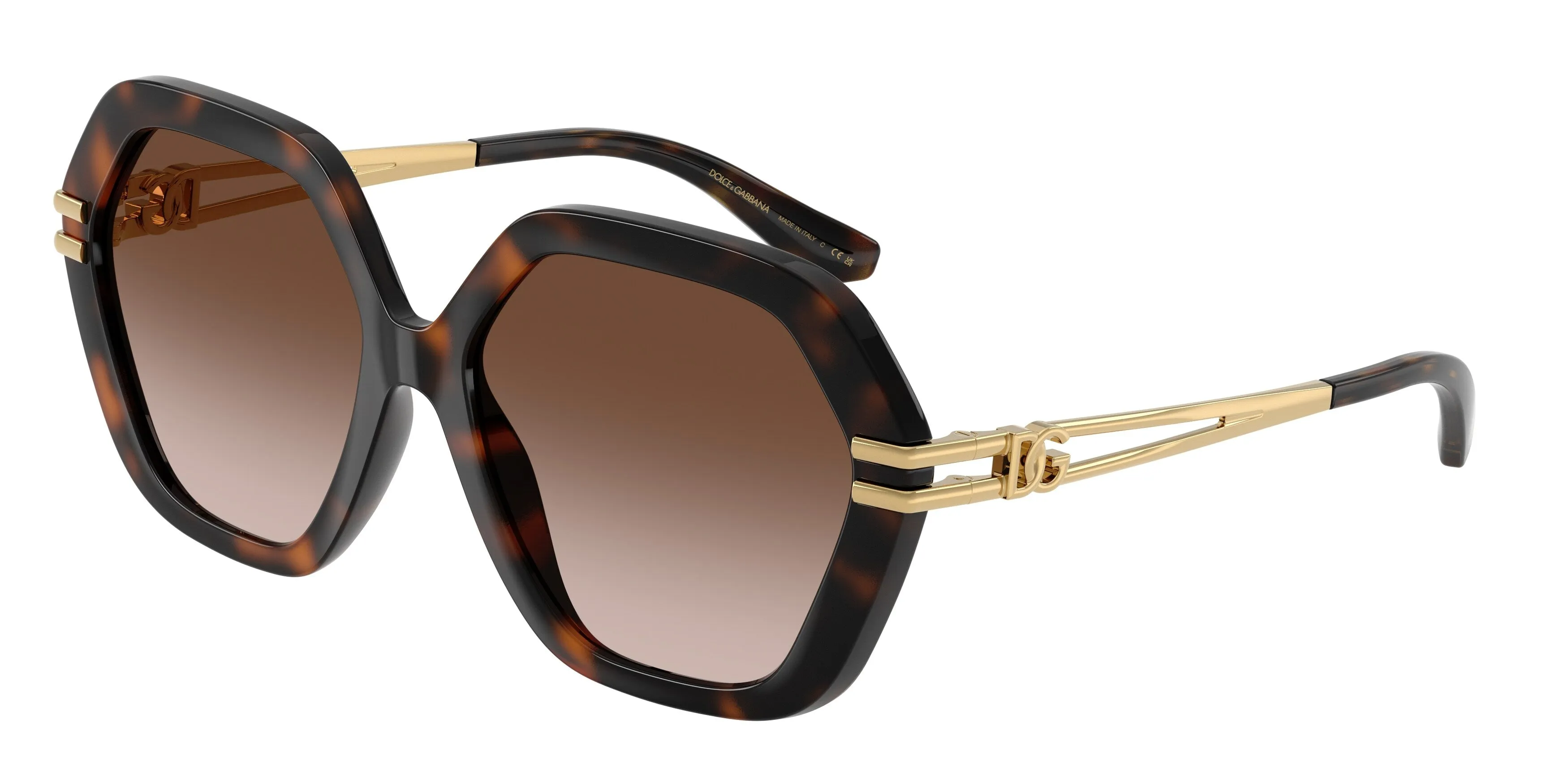 Dolce & Gabbana DG6210 502/13 Occhiali da sole Iniettato Tartaruga Marrone Geometrica Normale Sfumato - immagine 1