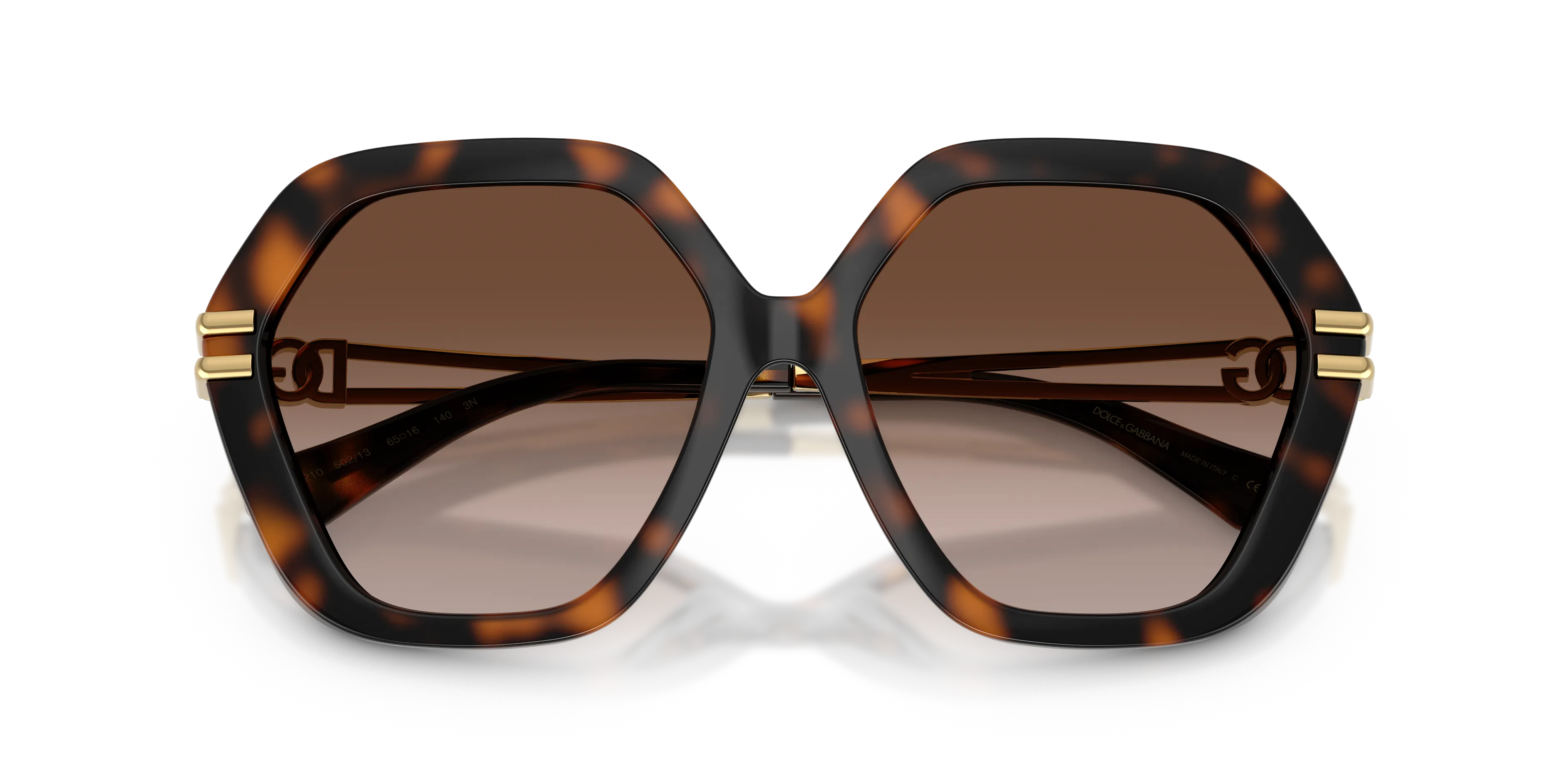 Dolce & Gabbana DG6210 502/13 Occhiali da sole Iniettato Tartaruga Marrone Geometrica Normale Sfumato - immagine 2