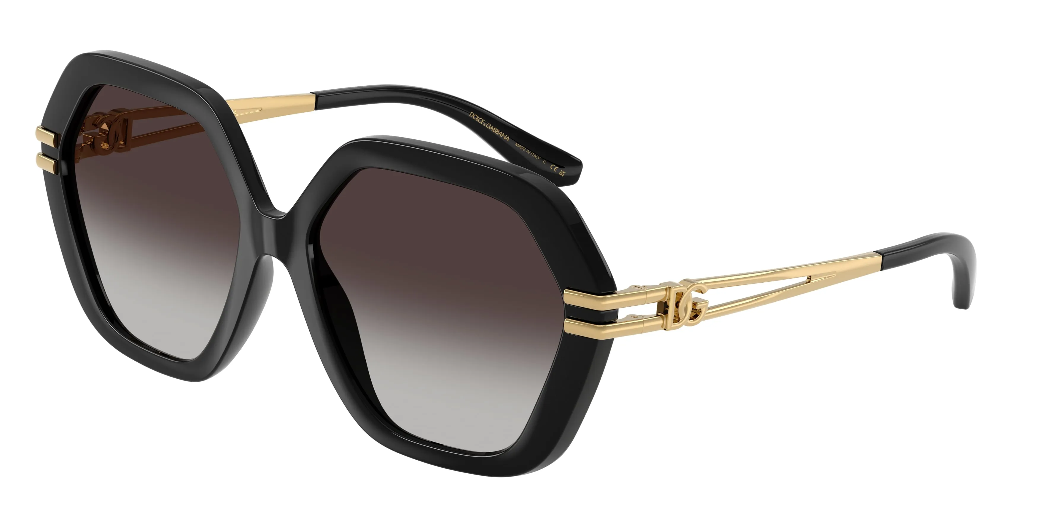 Dolce & Gabbana DG6210 501/8G Occhiali da sole Iniettato Nero Grigio Geometrica Normale Sfumato - immagine 1