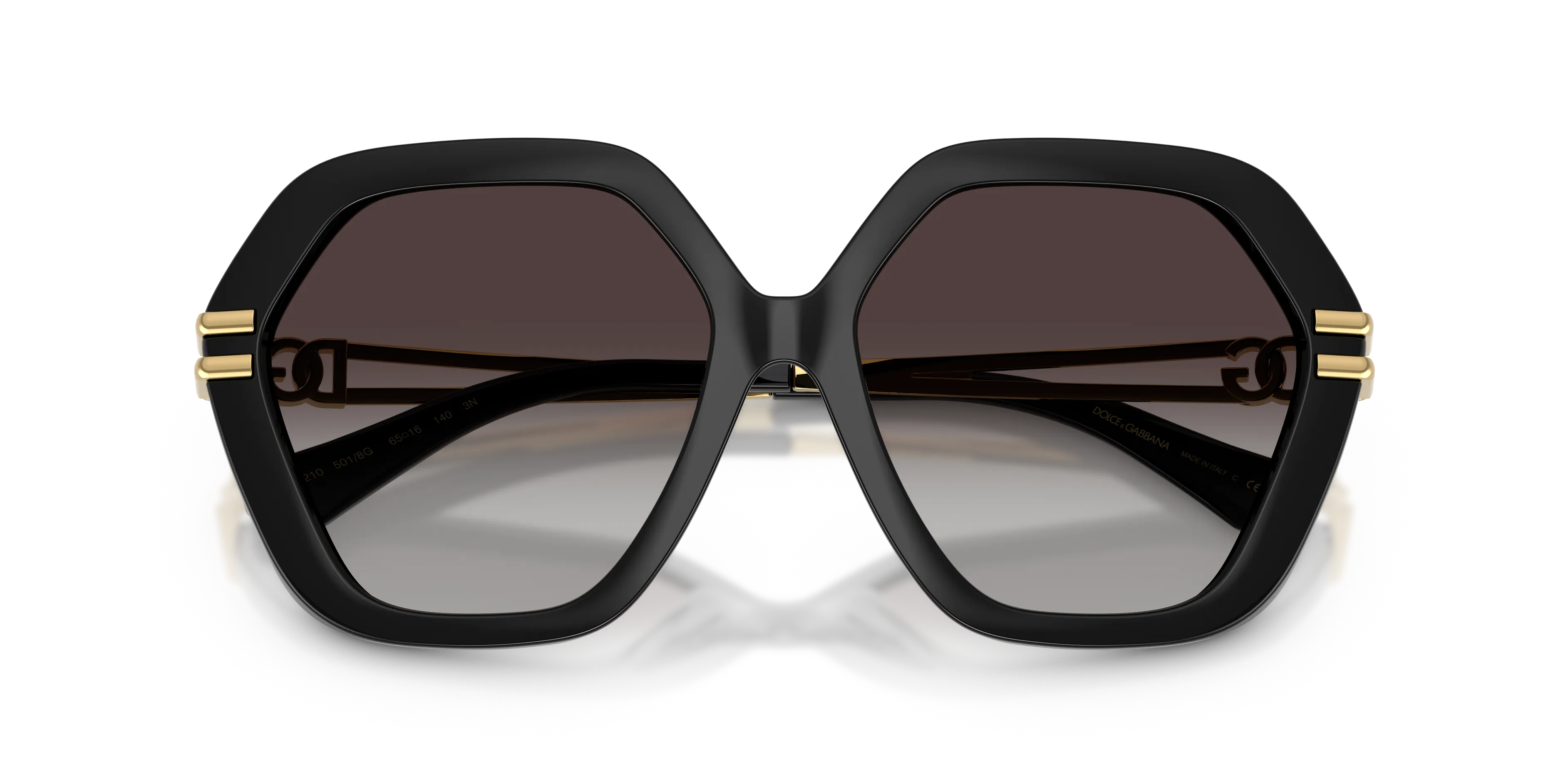 Dolce & Gabbana DG6210 501/8G Occhiali da sole Iniettato Nero Grigio Geometrica Normale Sfumato - immagine 2
