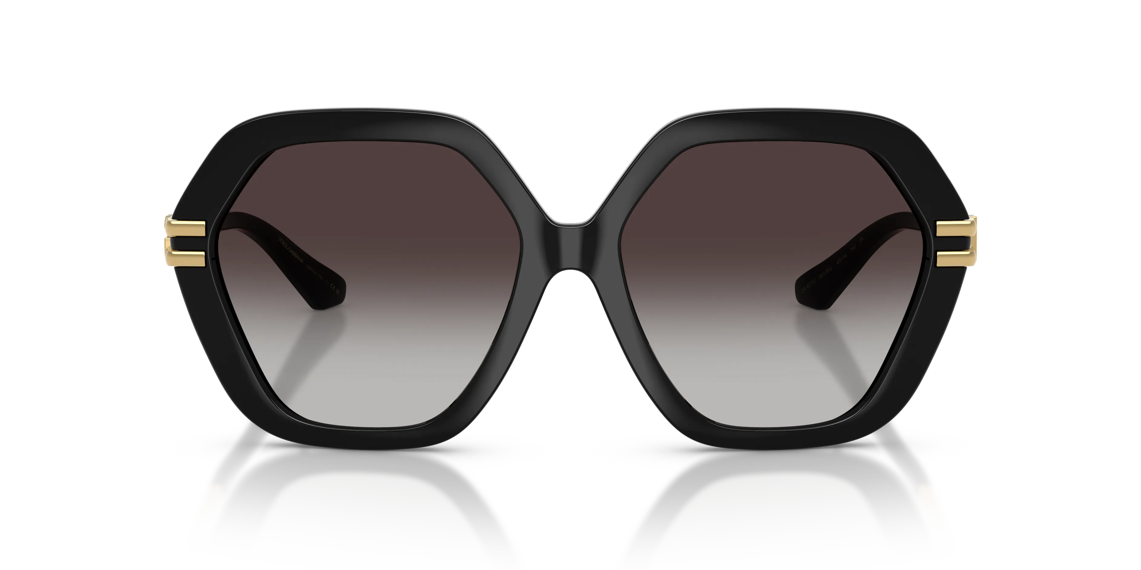 Dolce & Gabbana DG6210 501/8G Occhiali da sole Iniettato Nero Grigio Geometrica Normale Sfumato - immagine 3