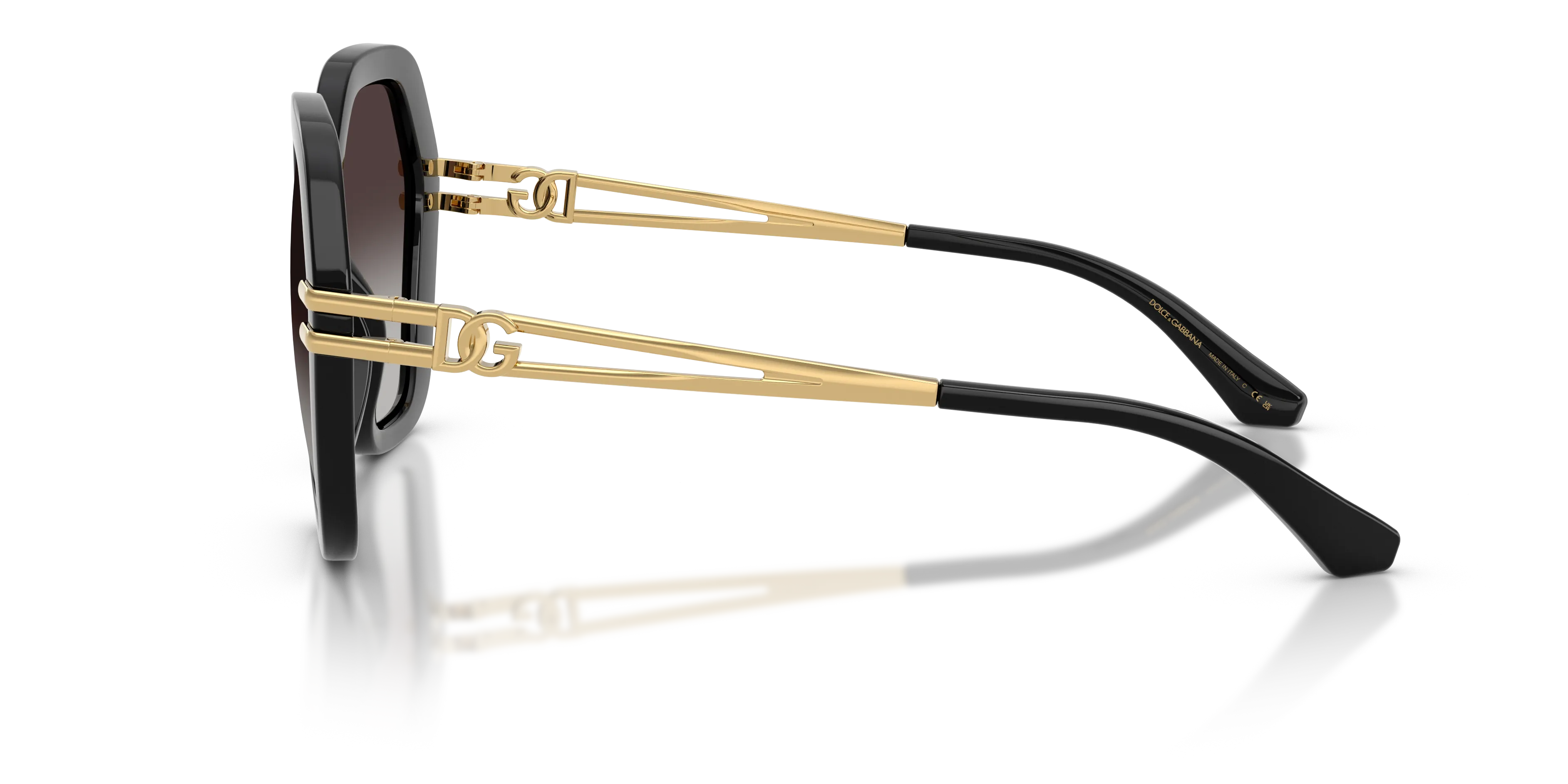 Dolce & Gabbana DG6210 501/8G Occhiali da sole Iniettato Nero Grigio Geometrica Normale Sfumato - immagine 4