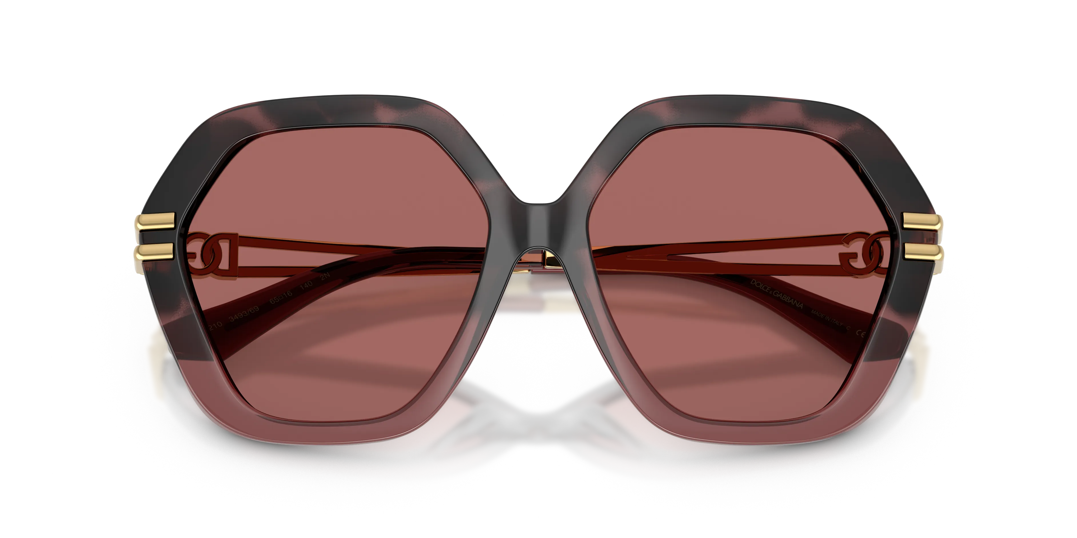 Dolce & Gabbana DG6210 349369 Occhiali da sole Iniettato Rosso Viola Geometrica Normale - immagine 2
