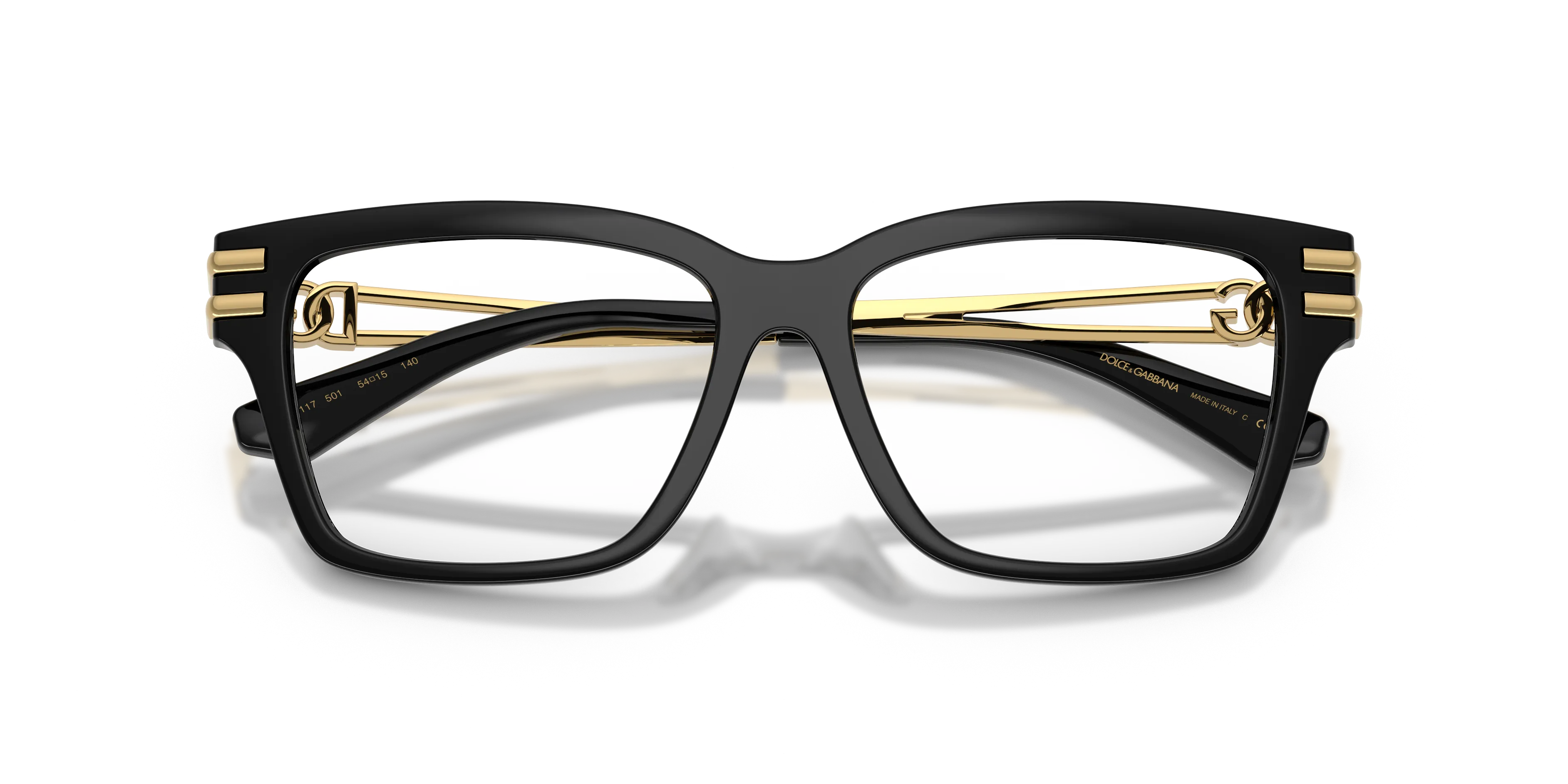 Dolce & Gabbana DG5117 501 Montature da vista Iniettato Nero Trasparente Squadrata Normale - immagine 2