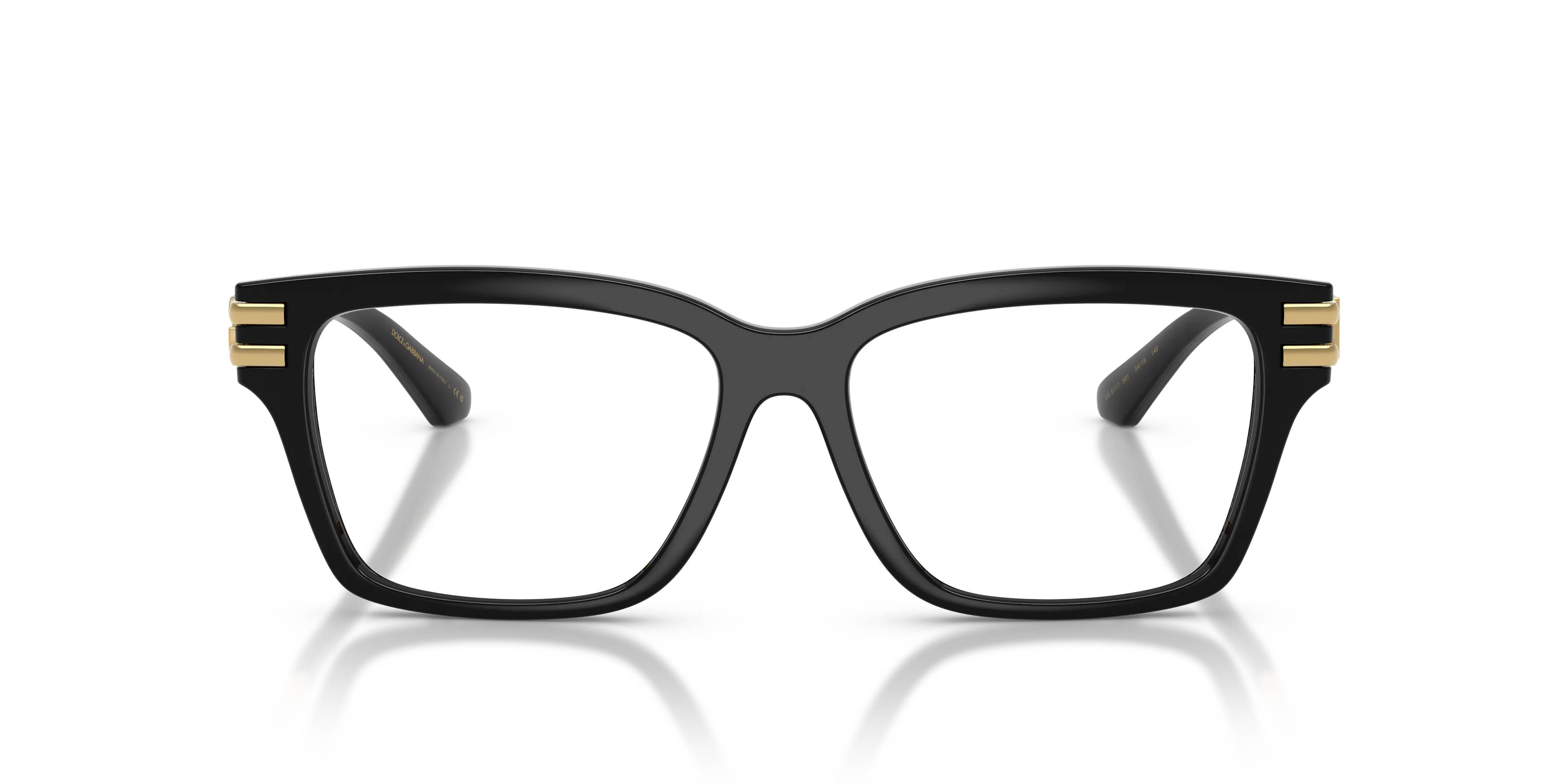 Dolce & Gabbana DG5117 501 Montature da vista Iniettato Nero Trasparente Squadrata Normale - immagine 3