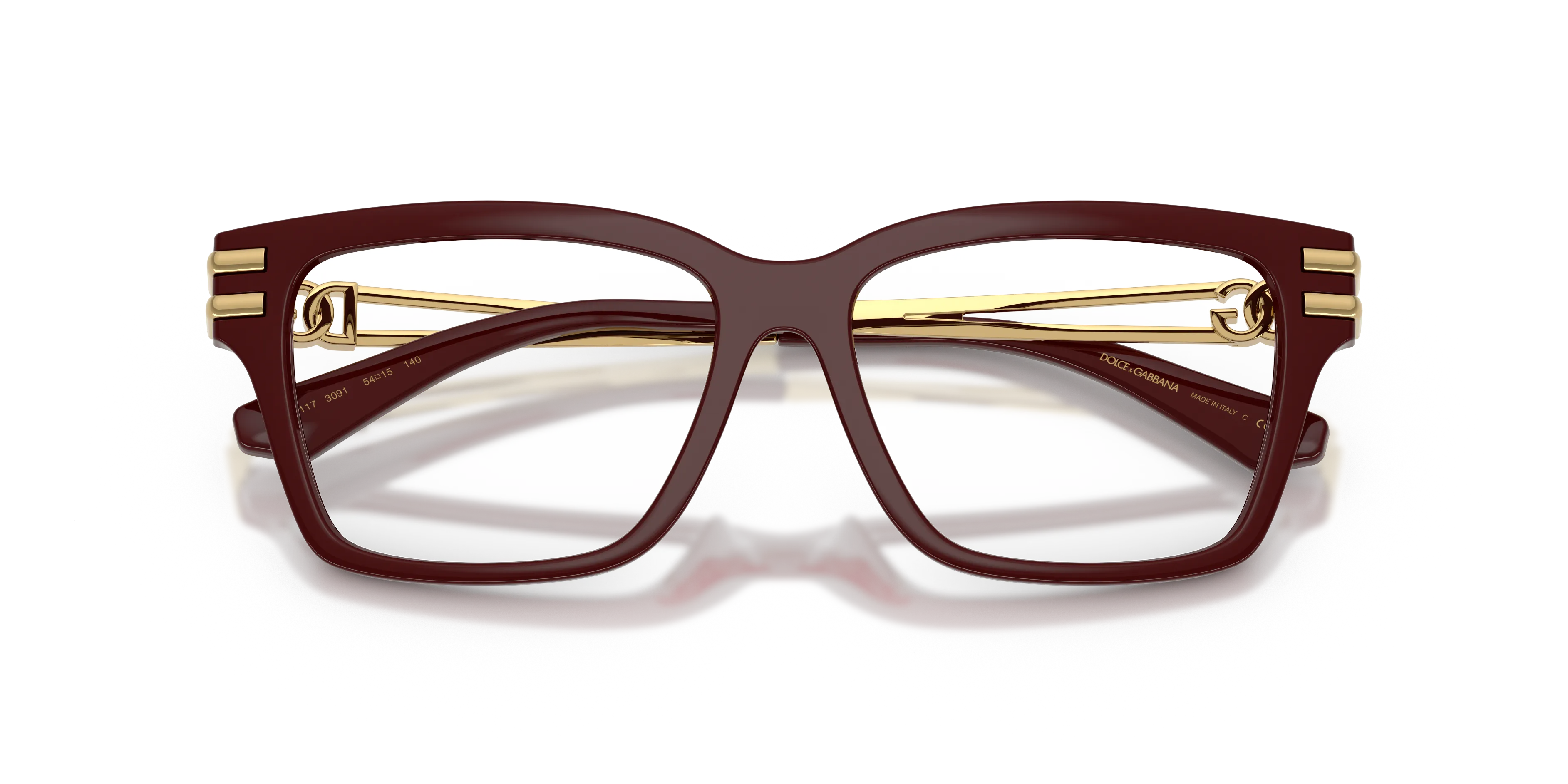 Dolce & Gabbana DG5117 3091 Montature da vista Iniettato Rosso Trasparente Squadrata Normale - immagine 2