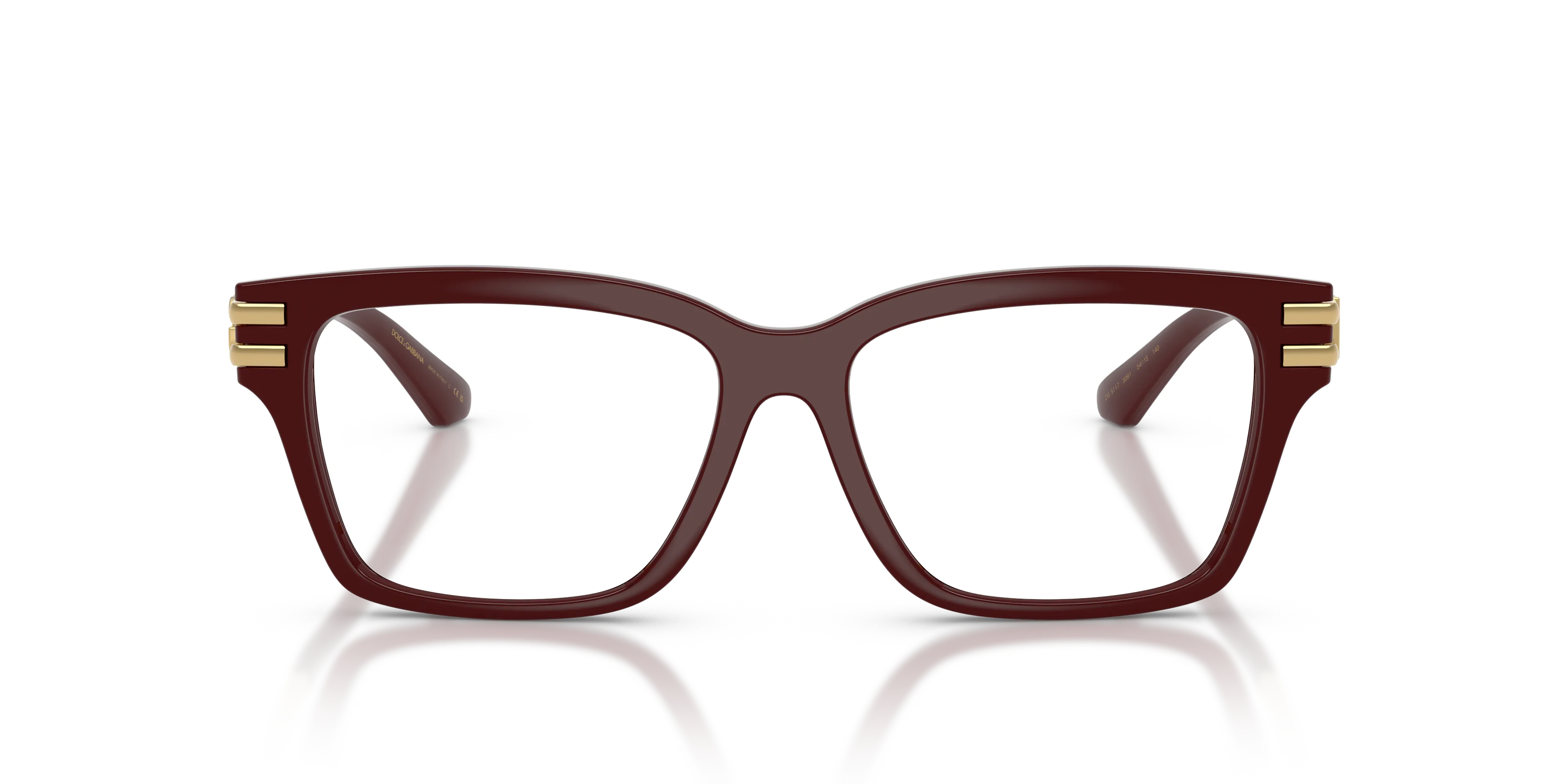 Dolce & Gabbana DG5117 3091 Montature da vista Iniettato Rosso Trasparente Squadrata Normale - immagine 3