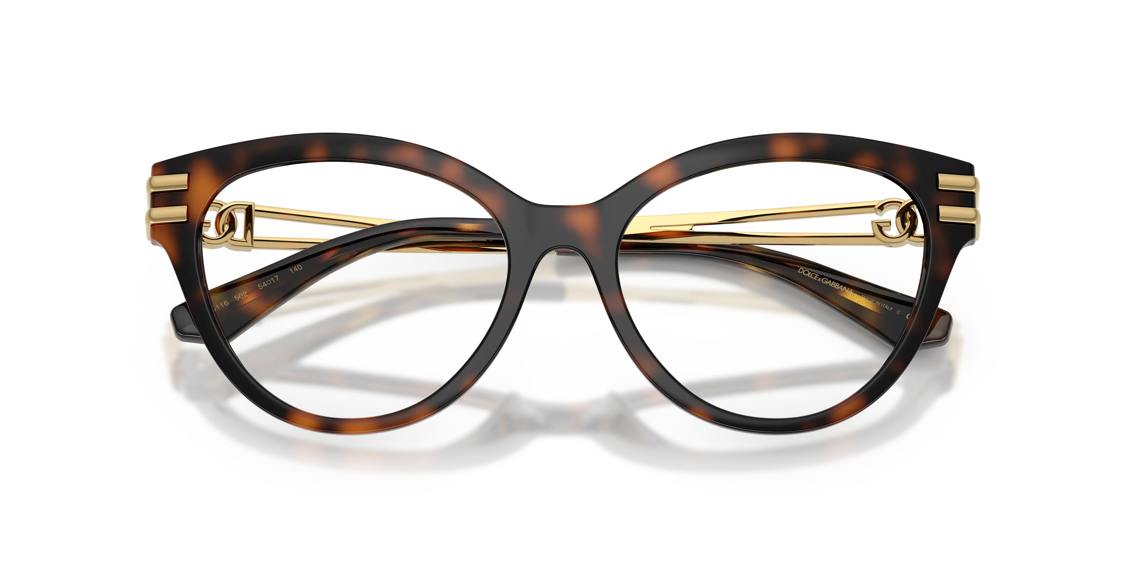 Dolce & Gabbana DG5116 502 Montature da vista Iniettato Tartaruga Trasparente Cat Eye Normale - immagine 2