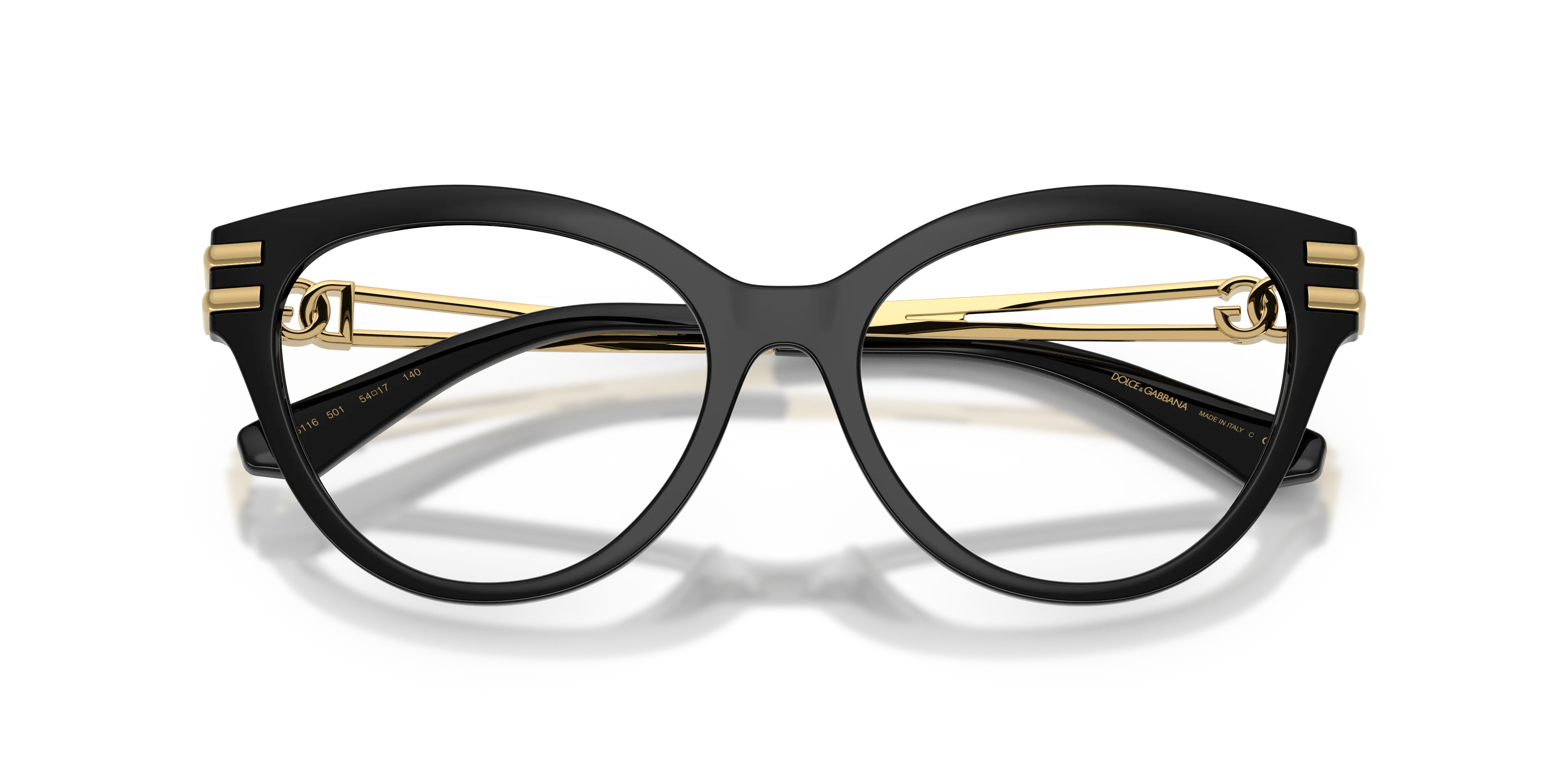 Dolce & Gabbana DG5116 501 Montature da vista Iniettato Nero Trasparente Cat Eye Normale - immagine 2