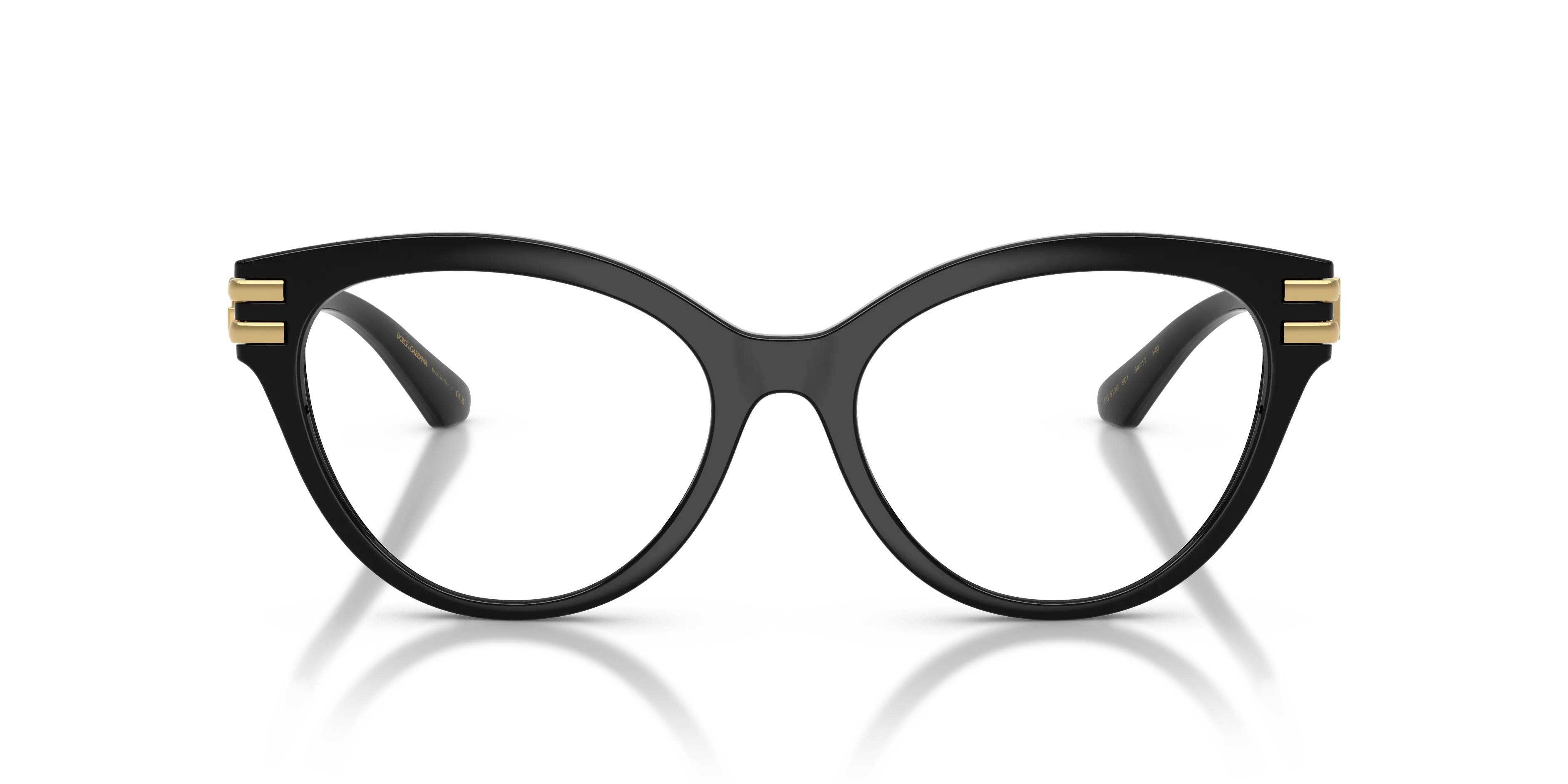 Dolce & Gabbana DG5116 501 Montature da vista Iniettato Nero Trasparente Cat Eye Normale - immagine 3