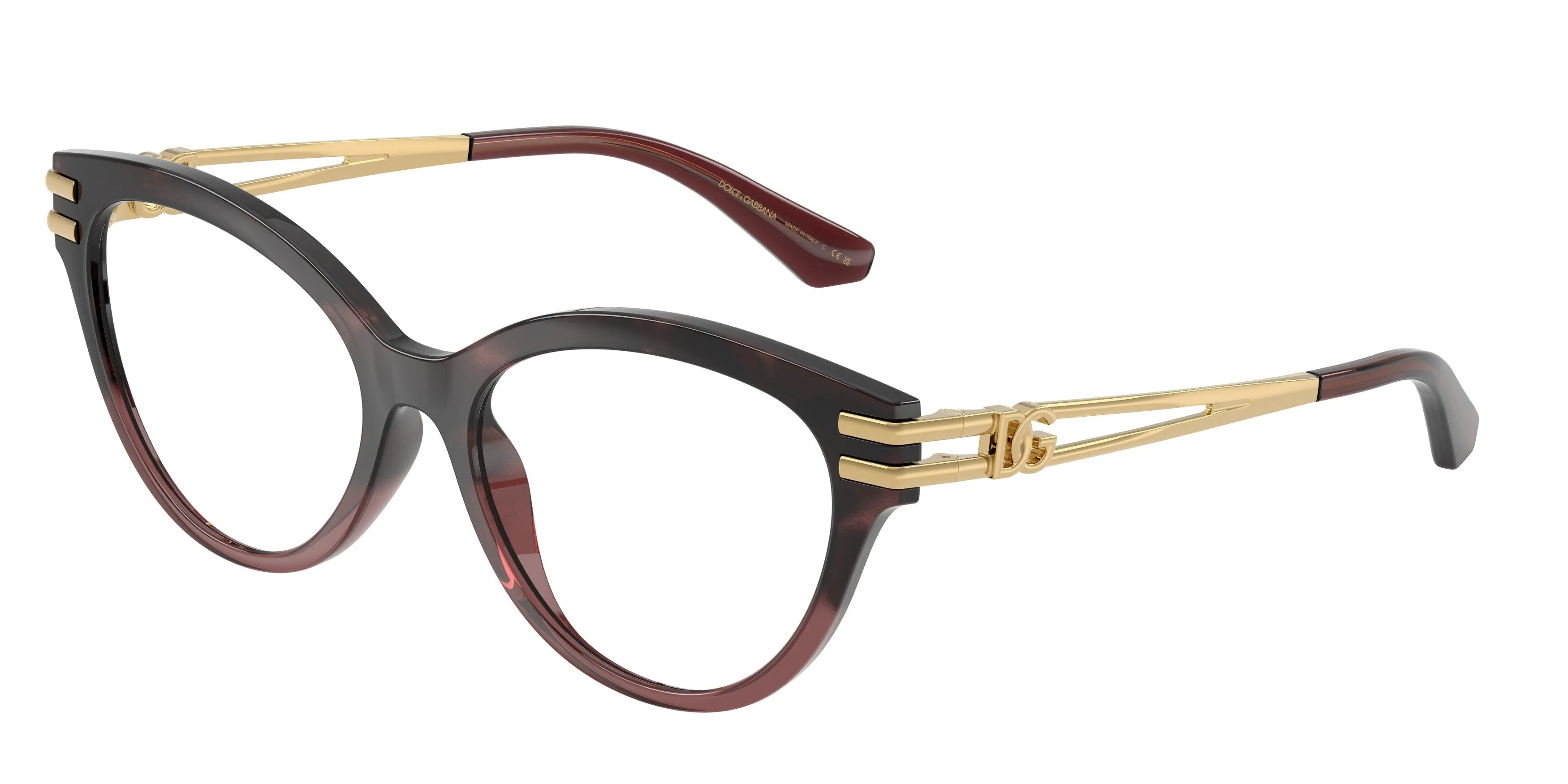 Dolce & Gabbana DG5116 3493 Montature da vista Iniettato Rosso Trasparente Cat Eye Normale - immagine 1