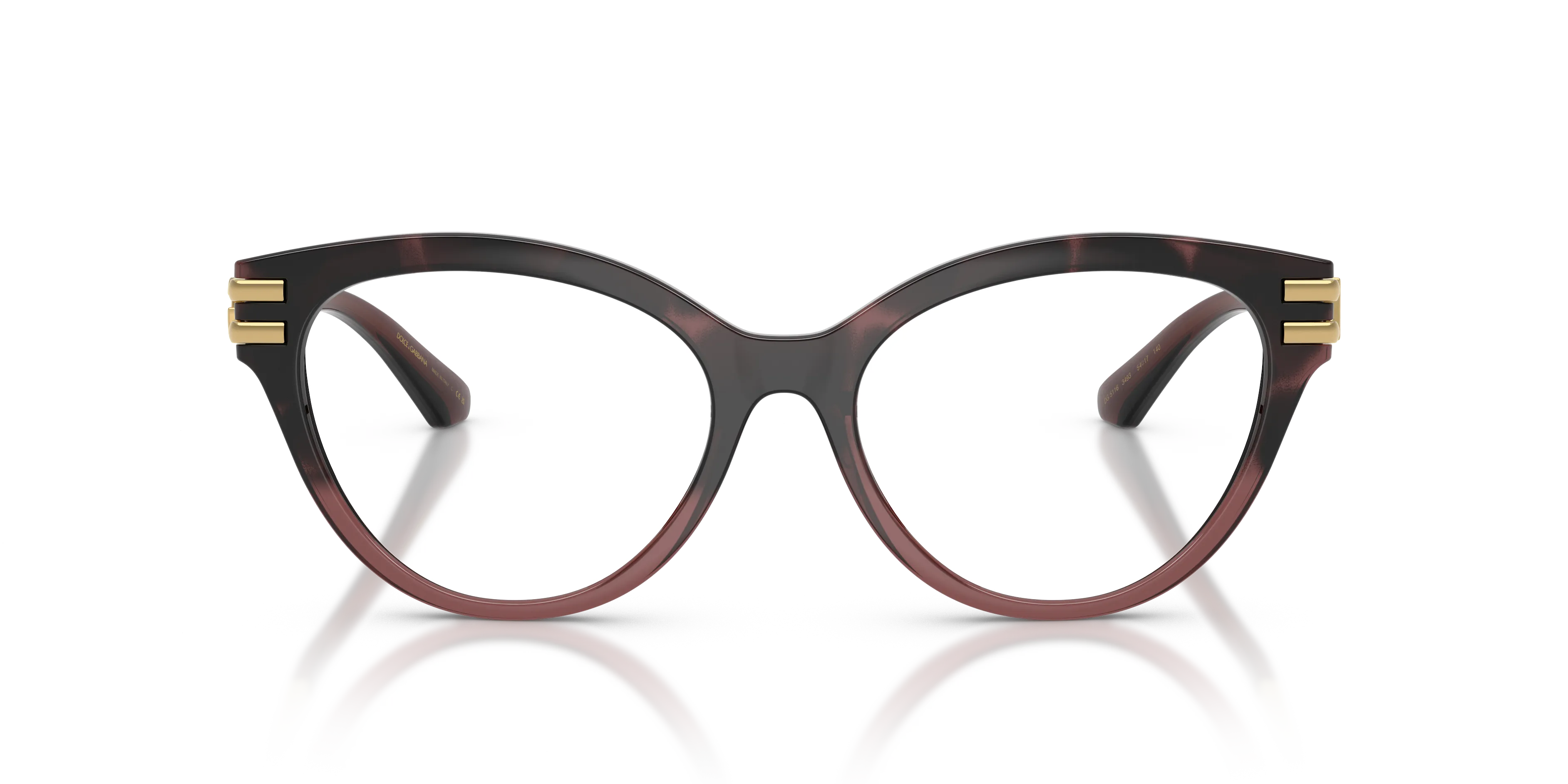 Dolce & Gabbana DG5116 3493 Montature da vista Iniettato Rosso Trasparente Cat Eye Normale - immagine 3