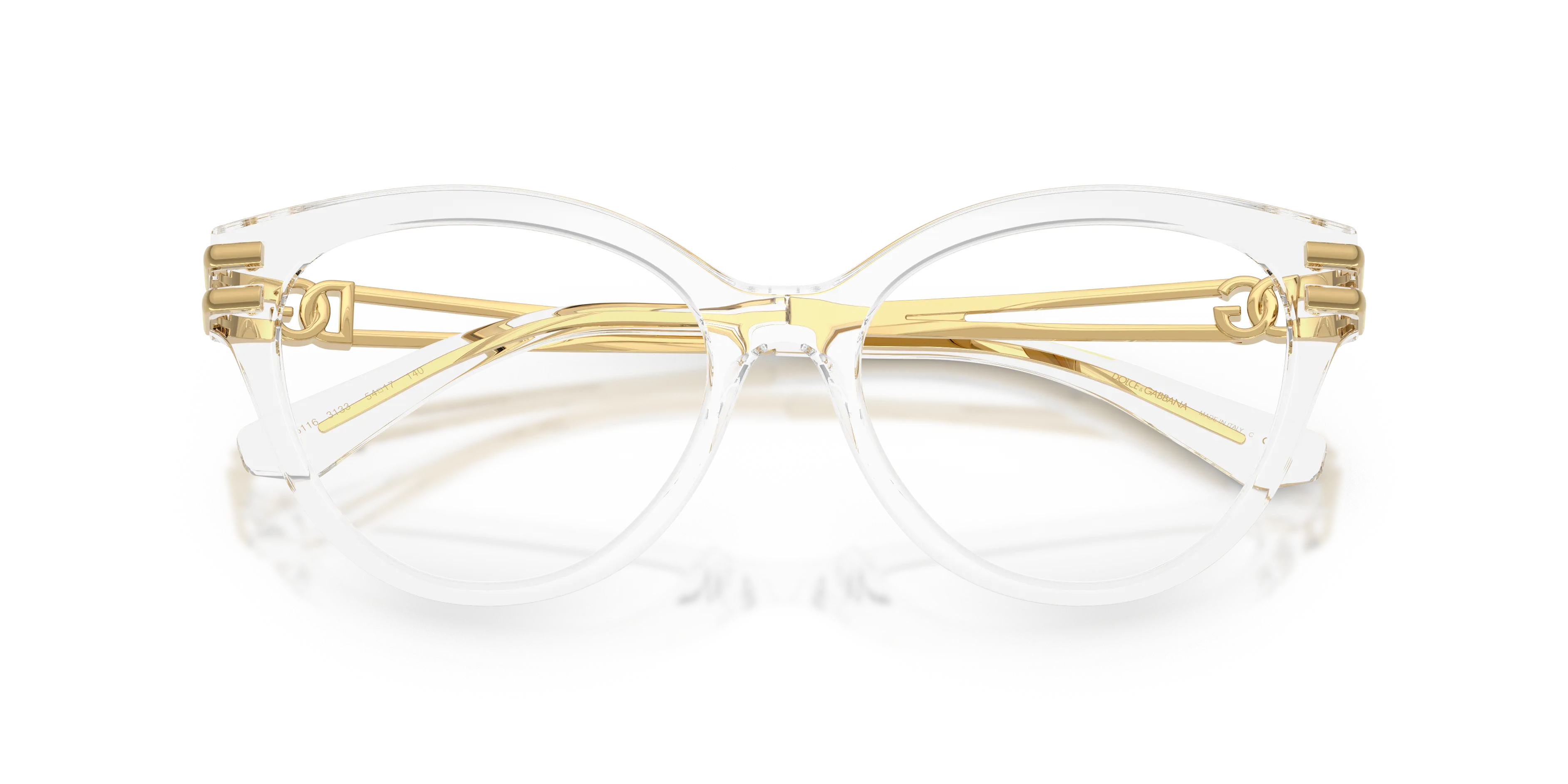 Dolce & Gabbana DG5116 3133 Montature da vista Iniettato Trasparente Trasparente Cat Eye Normale - immagine 2