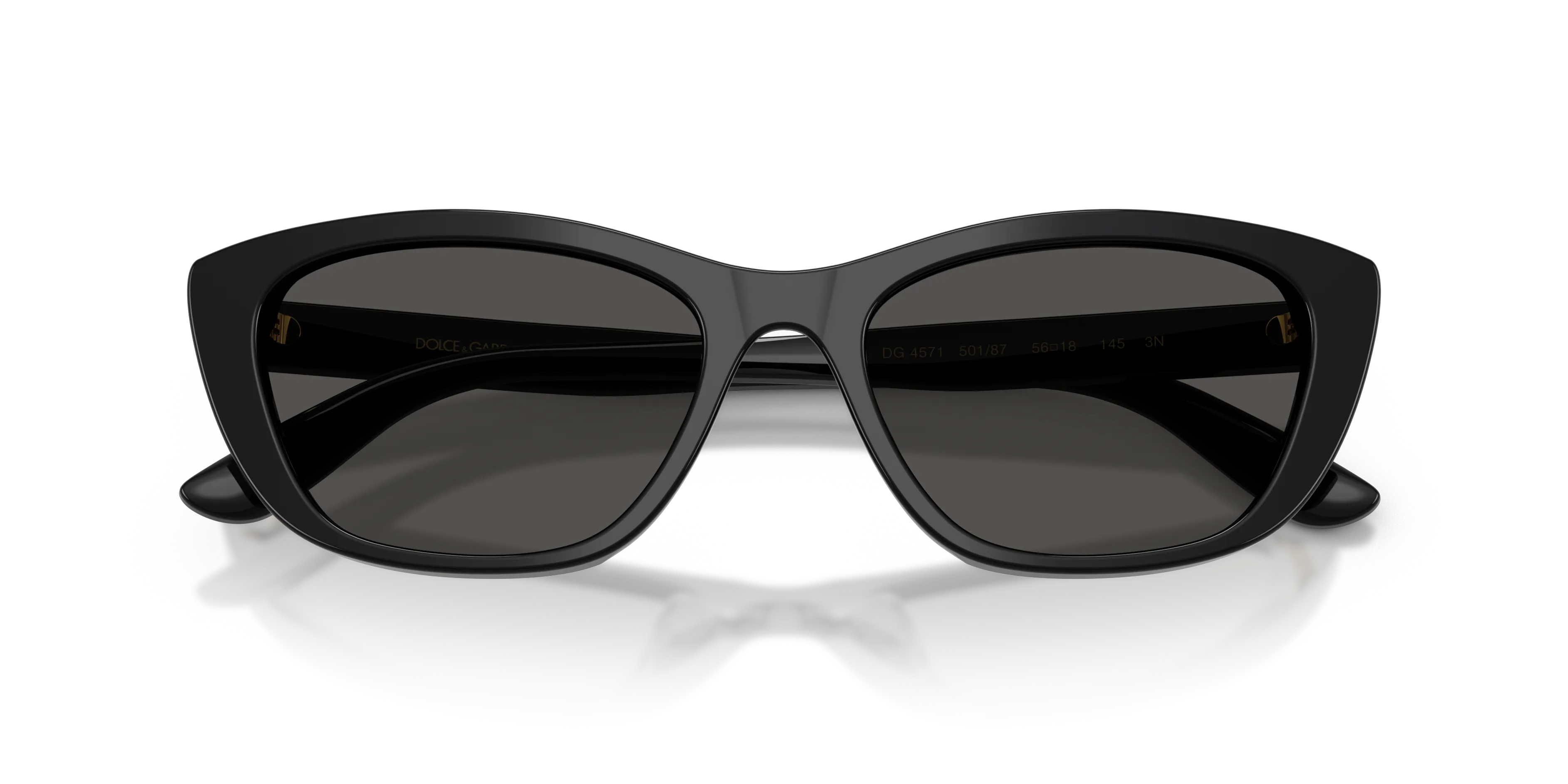 Dolce & Gabbana DG4571 501/87 Occhiali da sole Acetato Nero Grigio Cat Eye Normale - immagine 2
