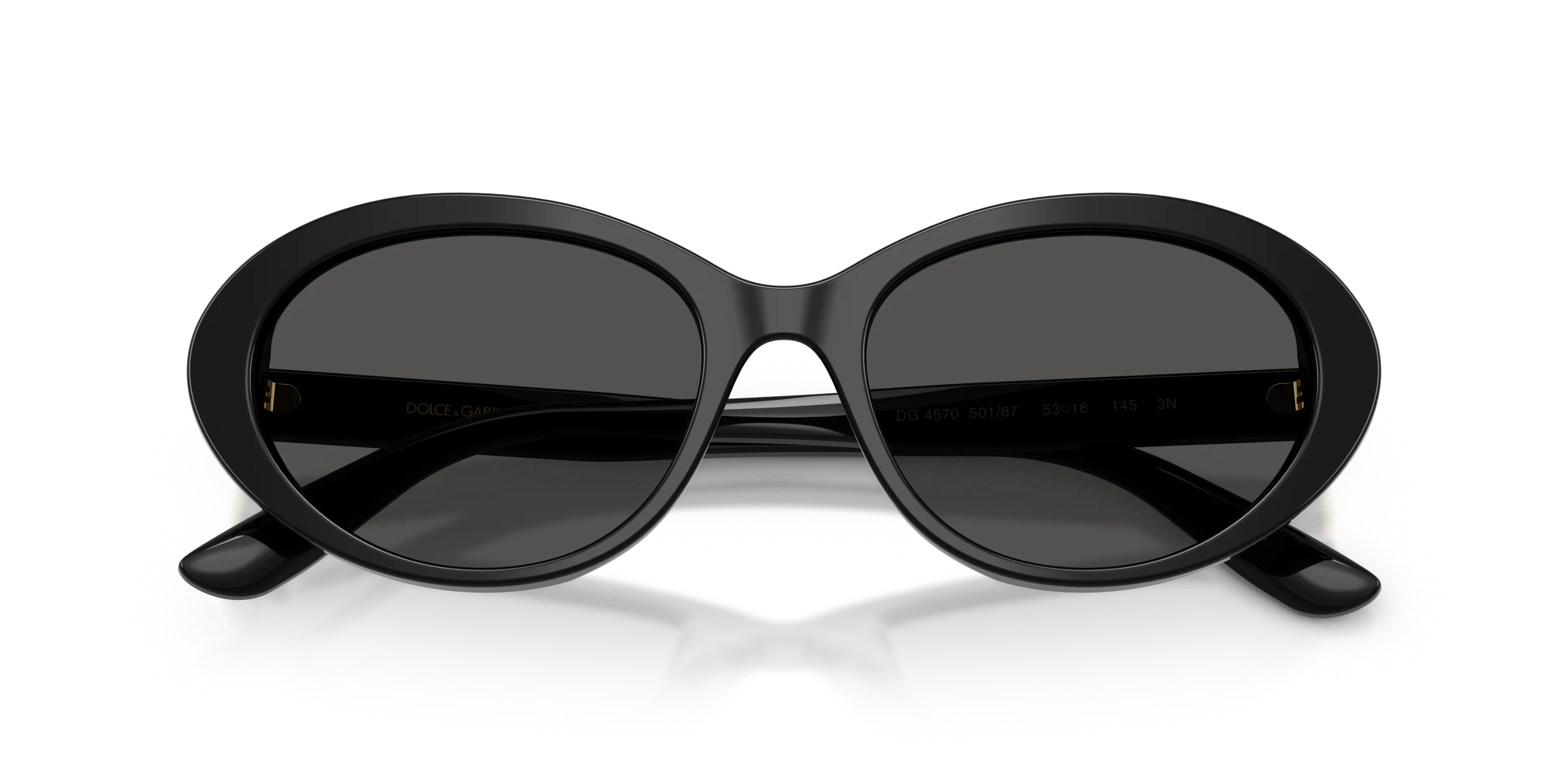 Dolce & Gabbana DG4570 501/87 Occhiali da sole Acetato Nero Grigio Rotonda Normale - immagine 2
