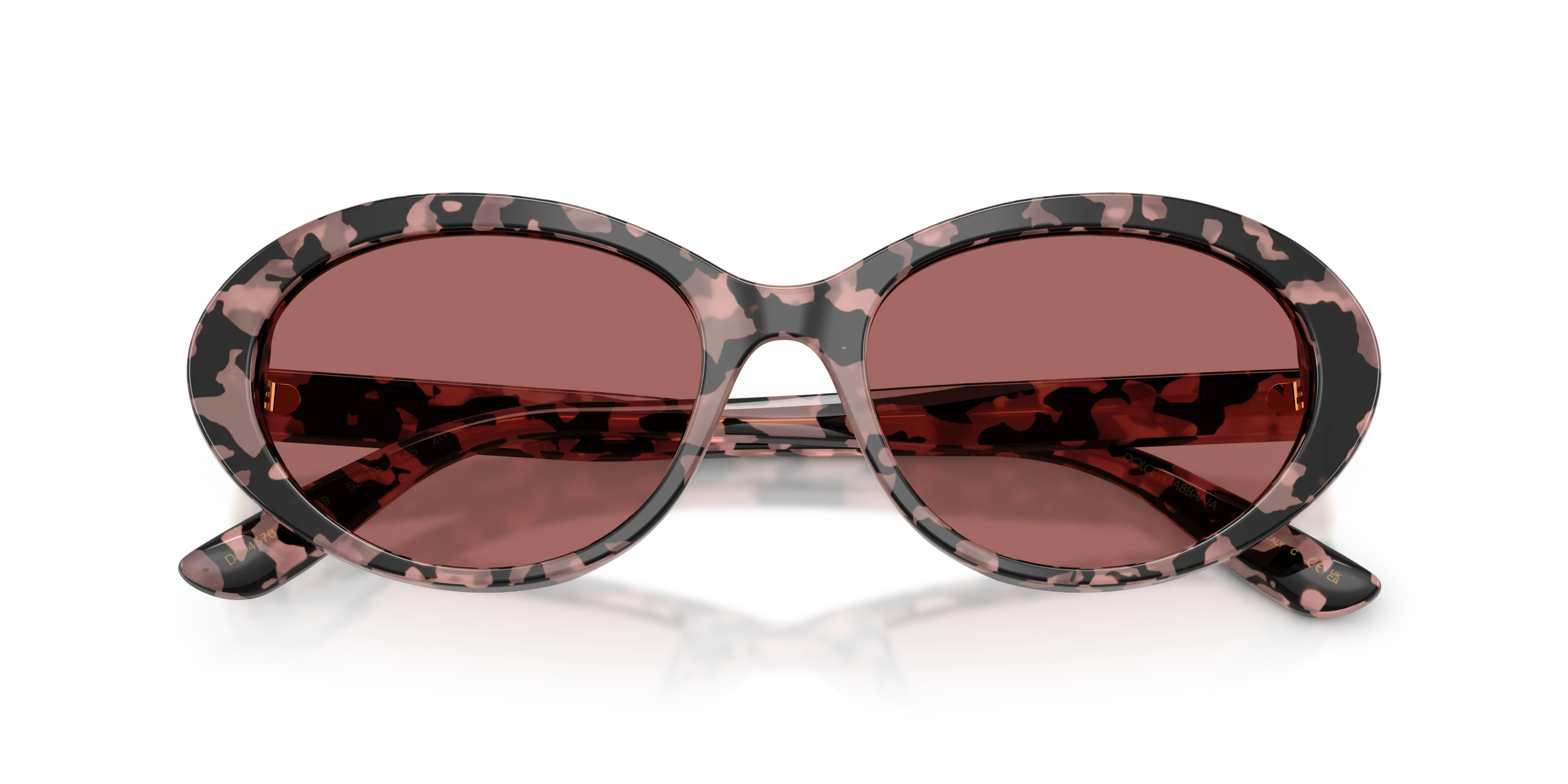 Dolce & Gabbana DG4570 347669 Occhiali da sole Acetato Tartaruga Viola Rotonda Normale - immagine 2