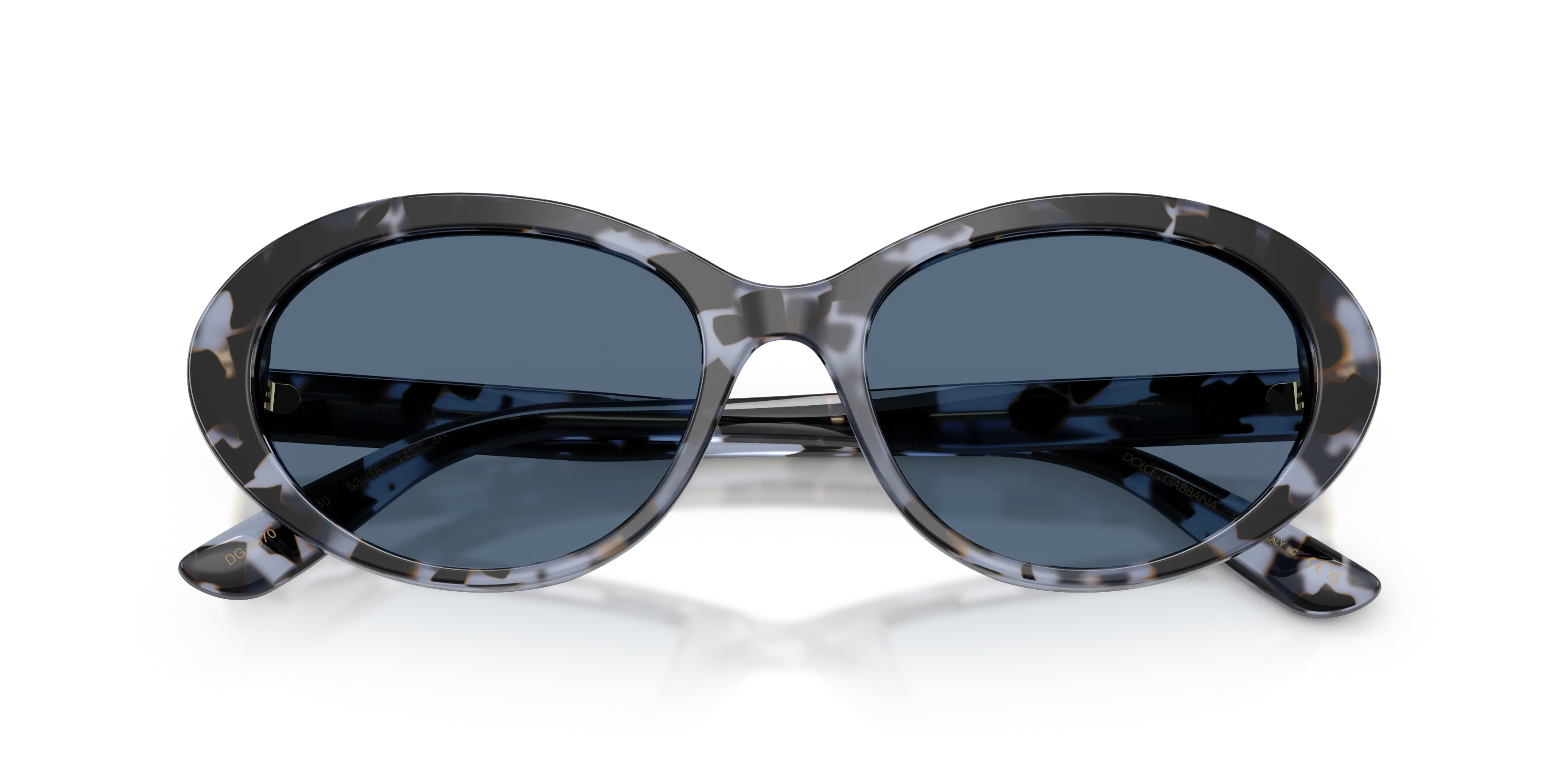 Dolce & Gabbana DG4570 344380 Occhiali da sole Acetato Blu Blu Rotonda Normale - immagine 2