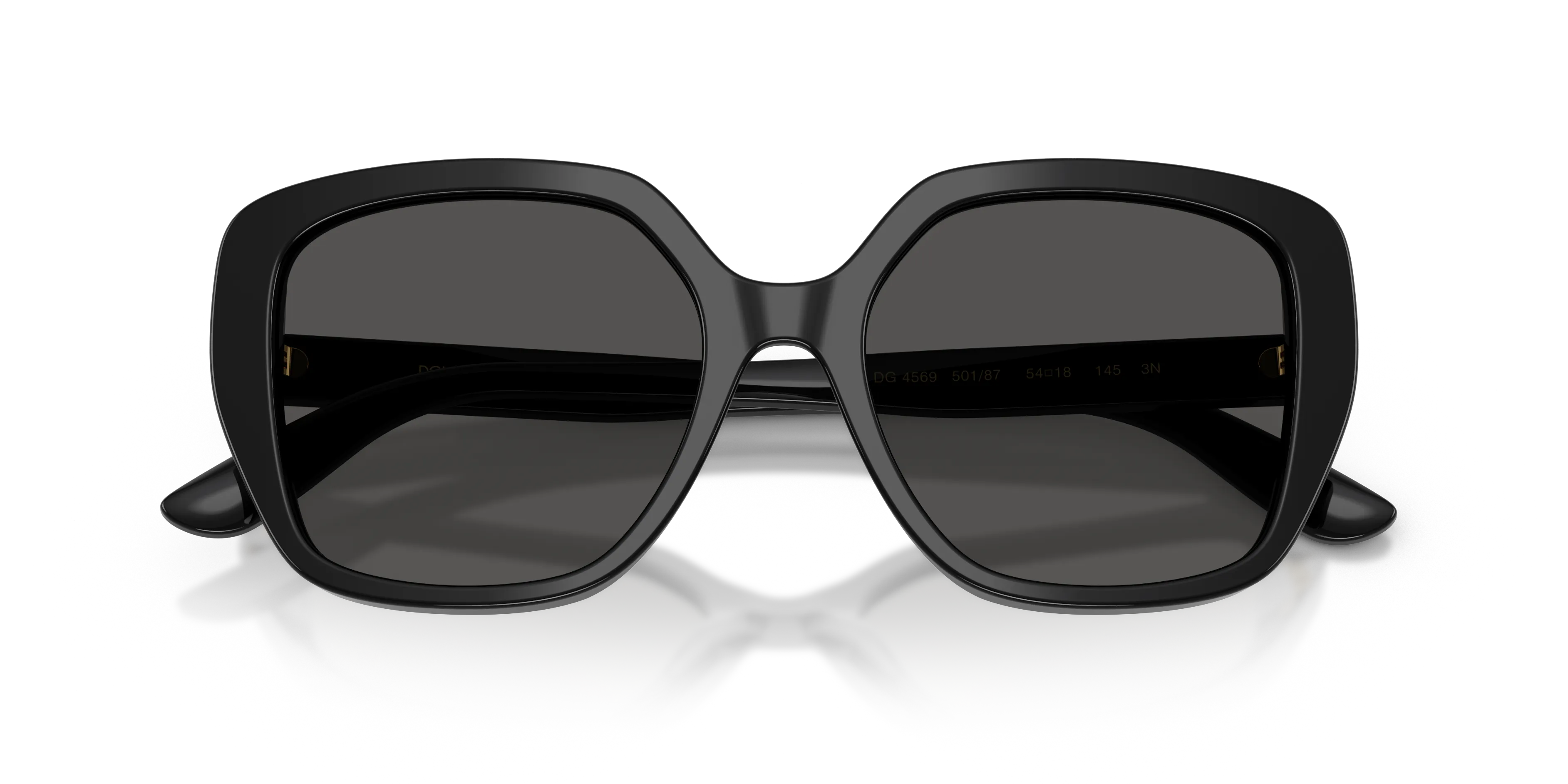 Dolce & Gabbana DG4569 501/87 Occhiali da sole Acetato Nero Grigio Farfalla Normale - immagine 2