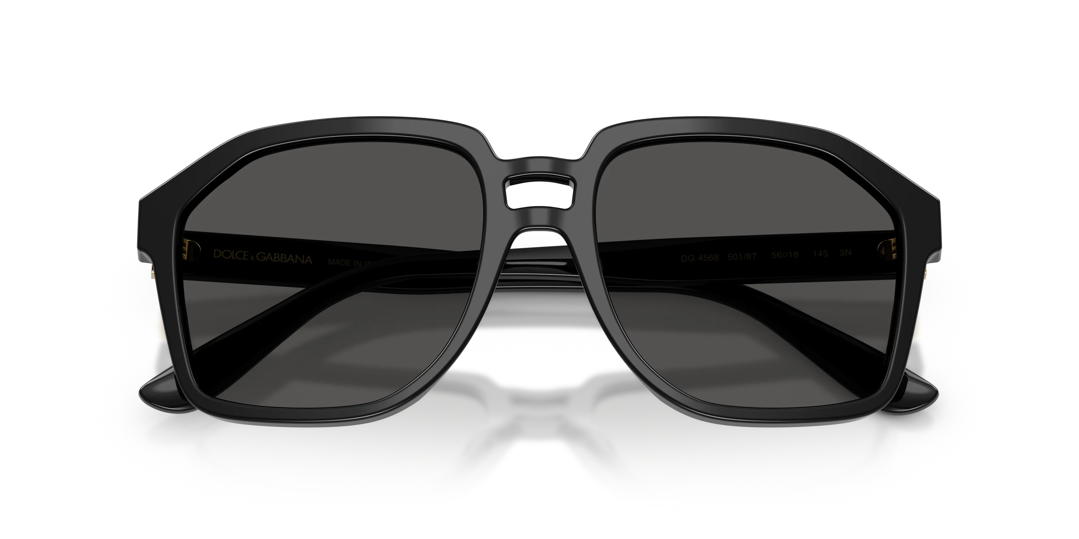 Dolce & Gabbana DG4568 501/87 Occhiali da sole Acetato Nero Grigio Pilot Normale - immagine 2