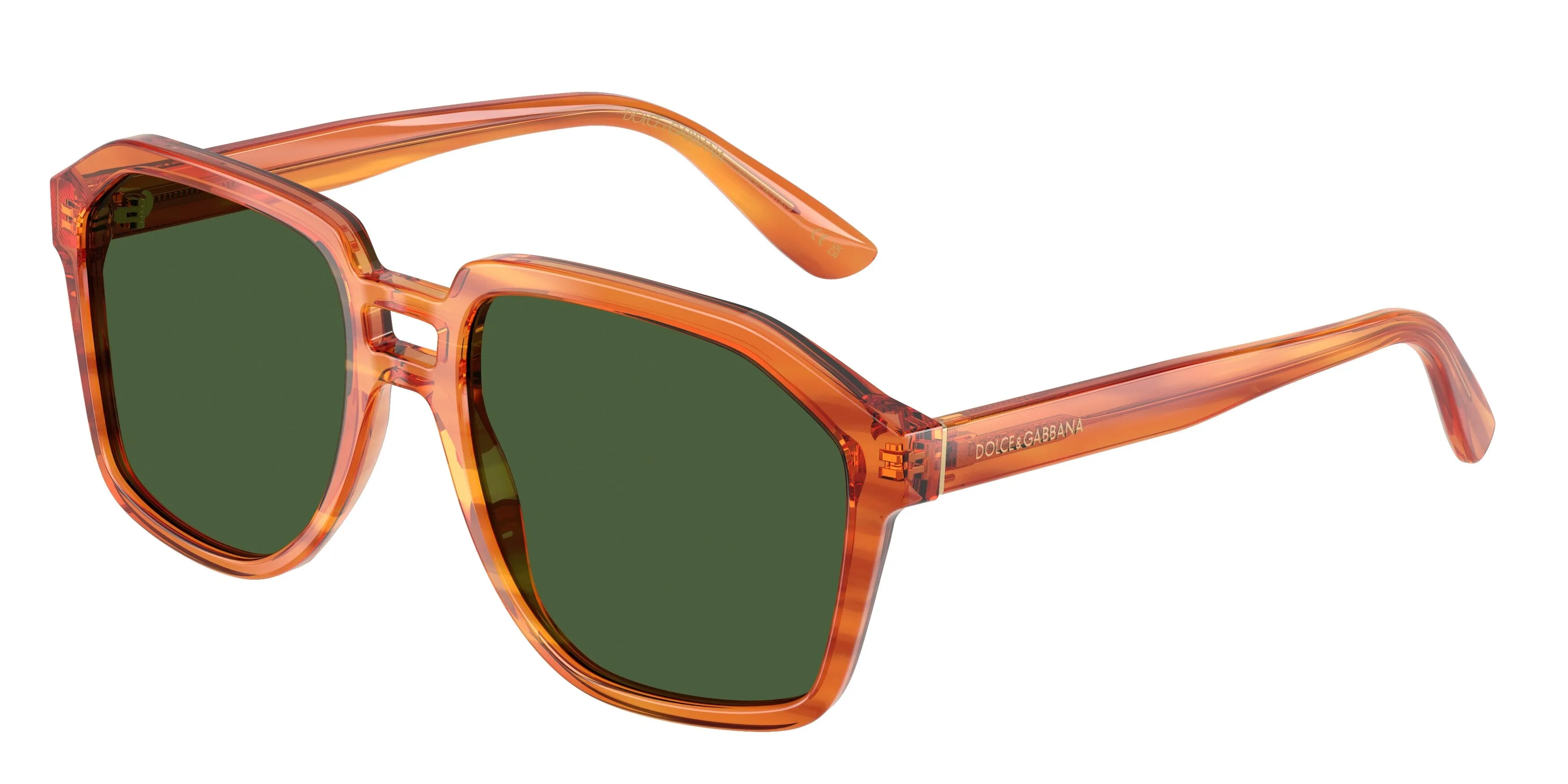 Dolce & Gabbana DG4568 34839A Occhiali da sole Acetato Marrone Verde Pilot Normale - immagine 1