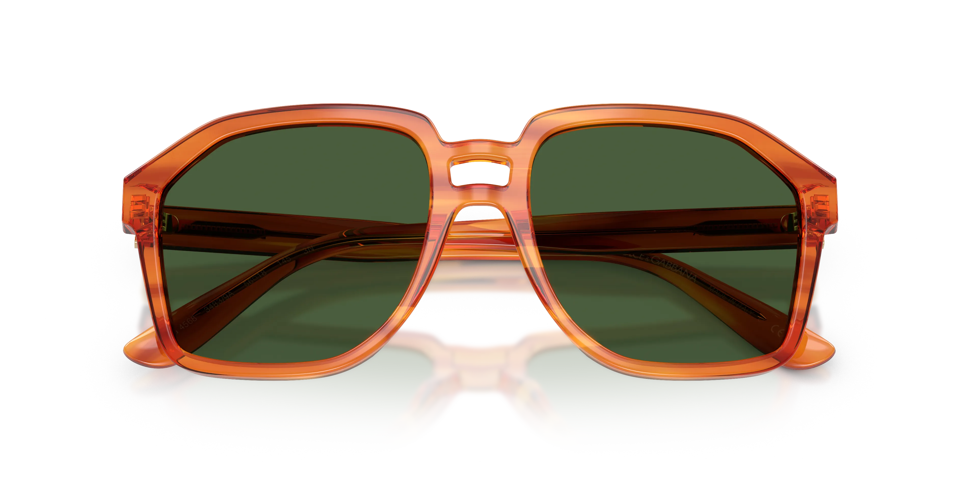 Dolce & Gabbana DG4568 34839A Occhiali da sole Acetato Marrone Verde Pilot Normale - immagine 2