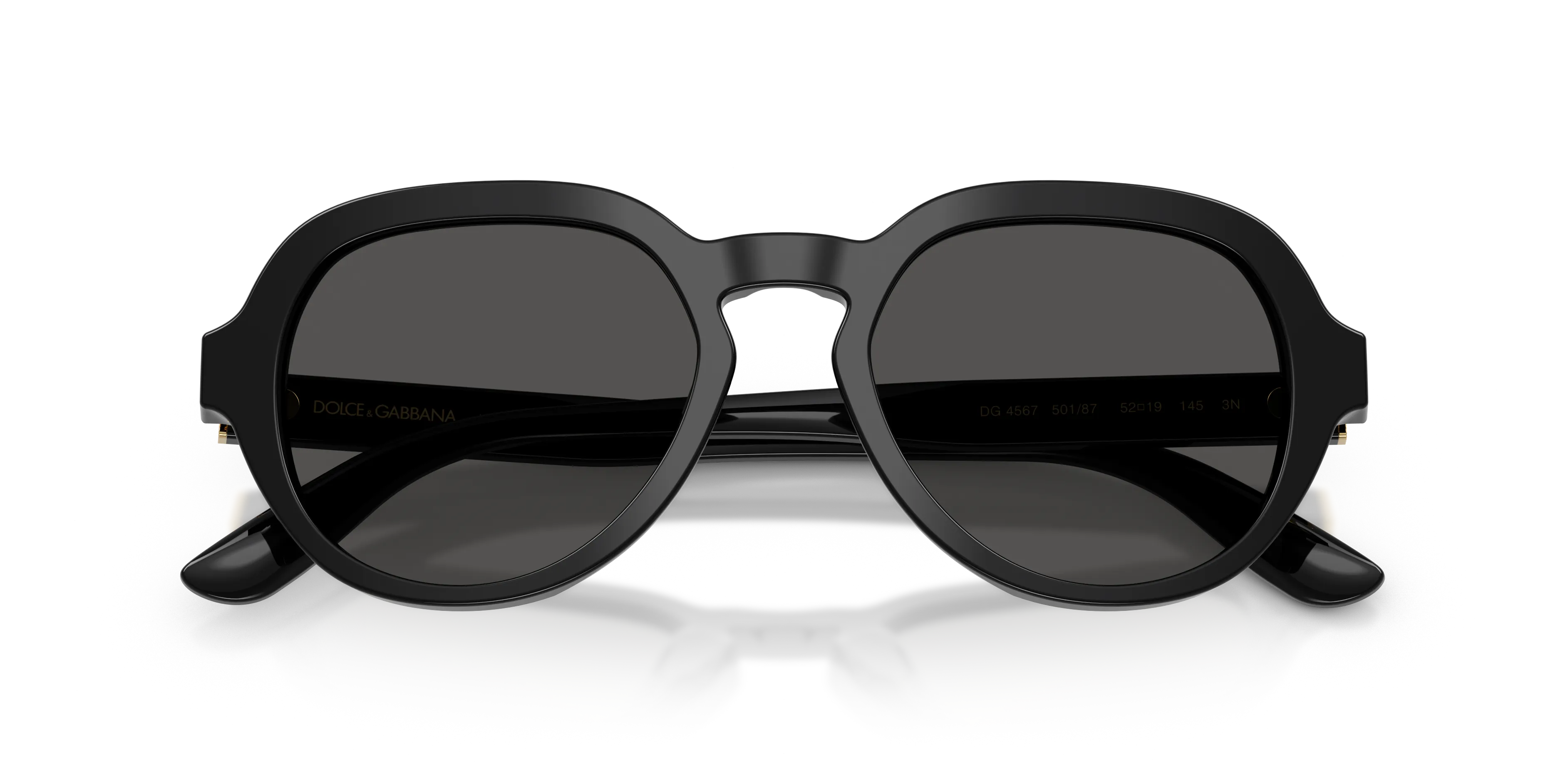 Dolce & Gabbana DG4567 501/87 Occhiali da sole Acetato Nero Grigio Pantos Normale - immagine 2