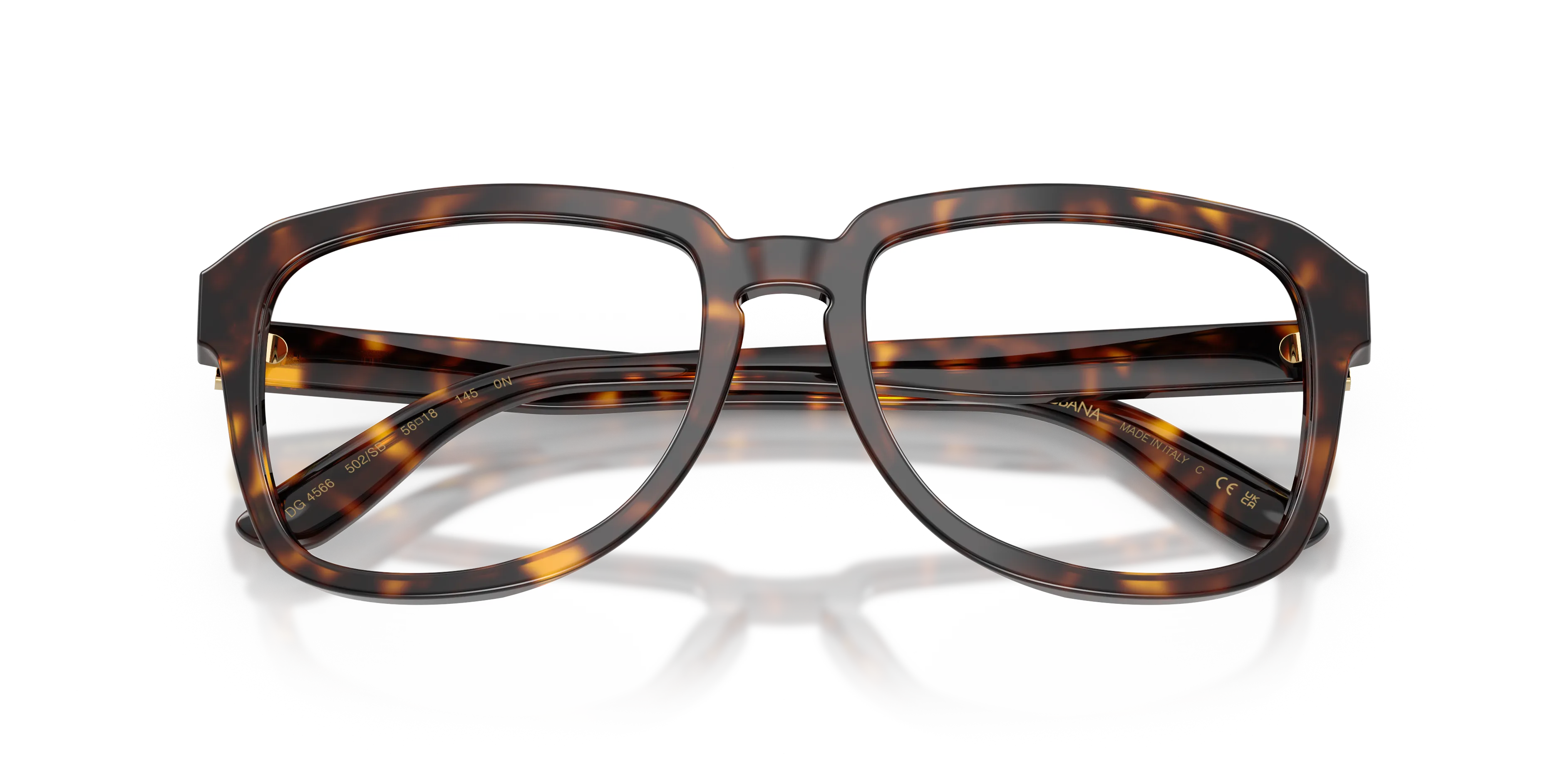 Dolce & Gabbana DG4566 502/SB Montature da vista Acetato Tartaruga Trasparente Squadrata Normale - immagine 2