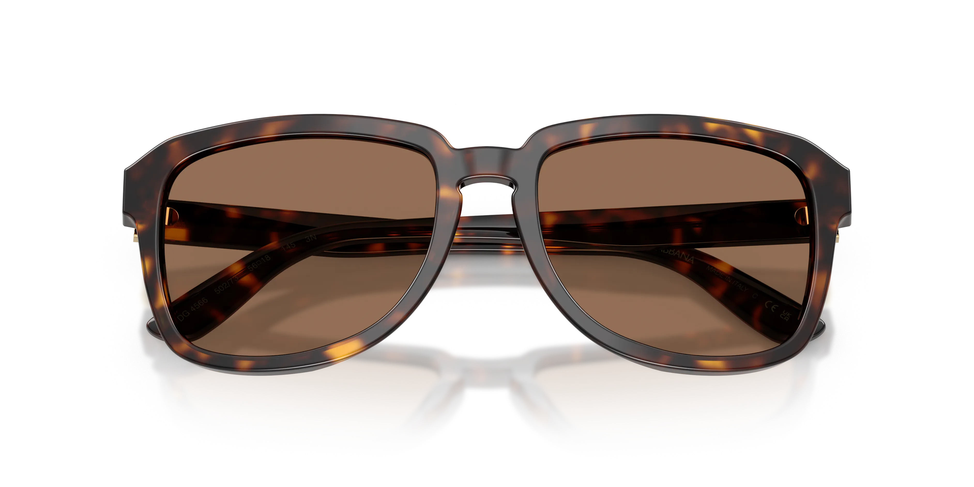 Dolce & Gabbana DG4566 502/73 Occhiali da sole Acetato Tartaruga Marrone Squadrata Normale - immagine 2