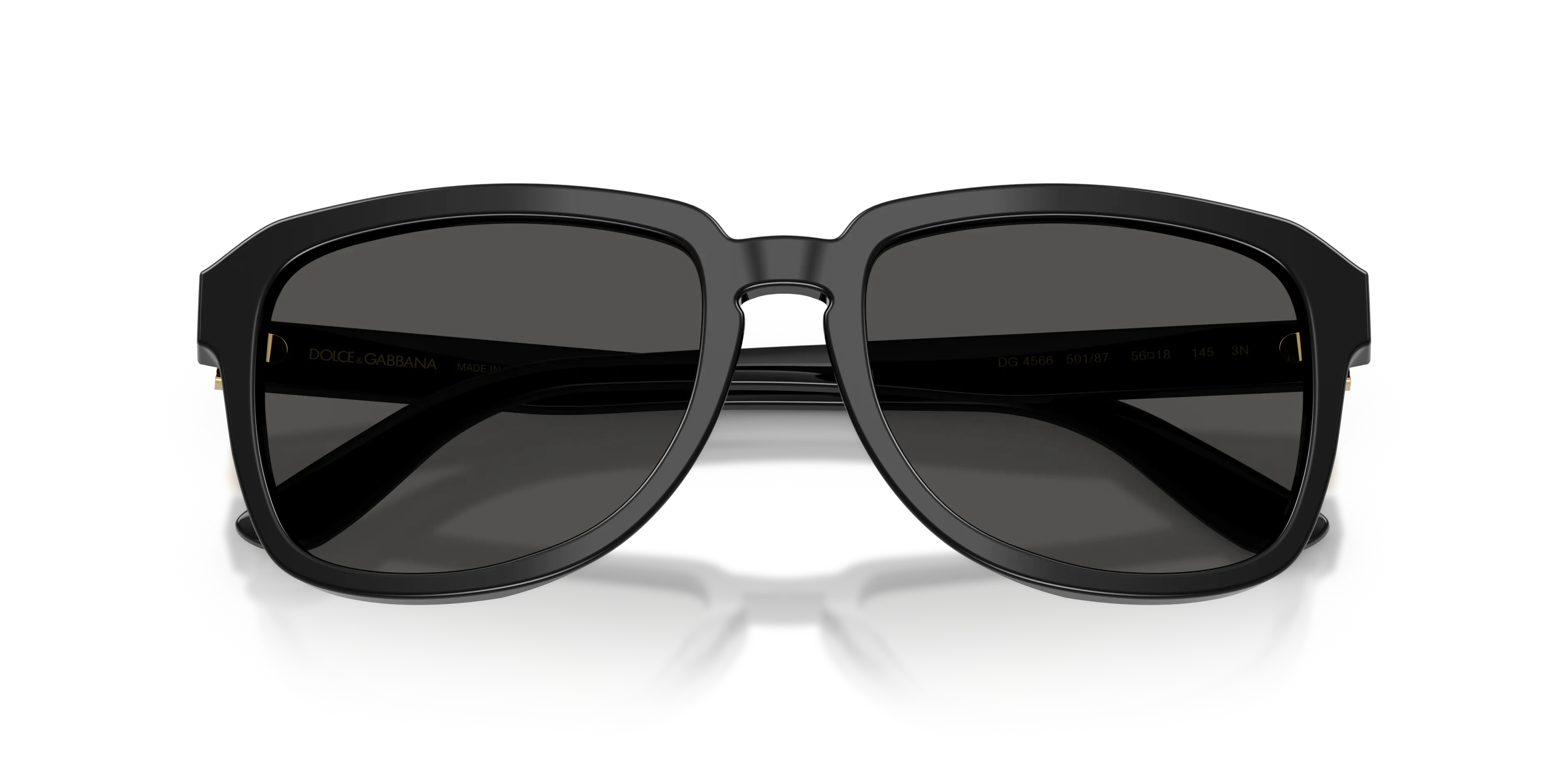 Dolce & Gabbana DG4566 501/87 Occhiali da sole Acetato Nero Grigio Squadrata Normale - immagine 2