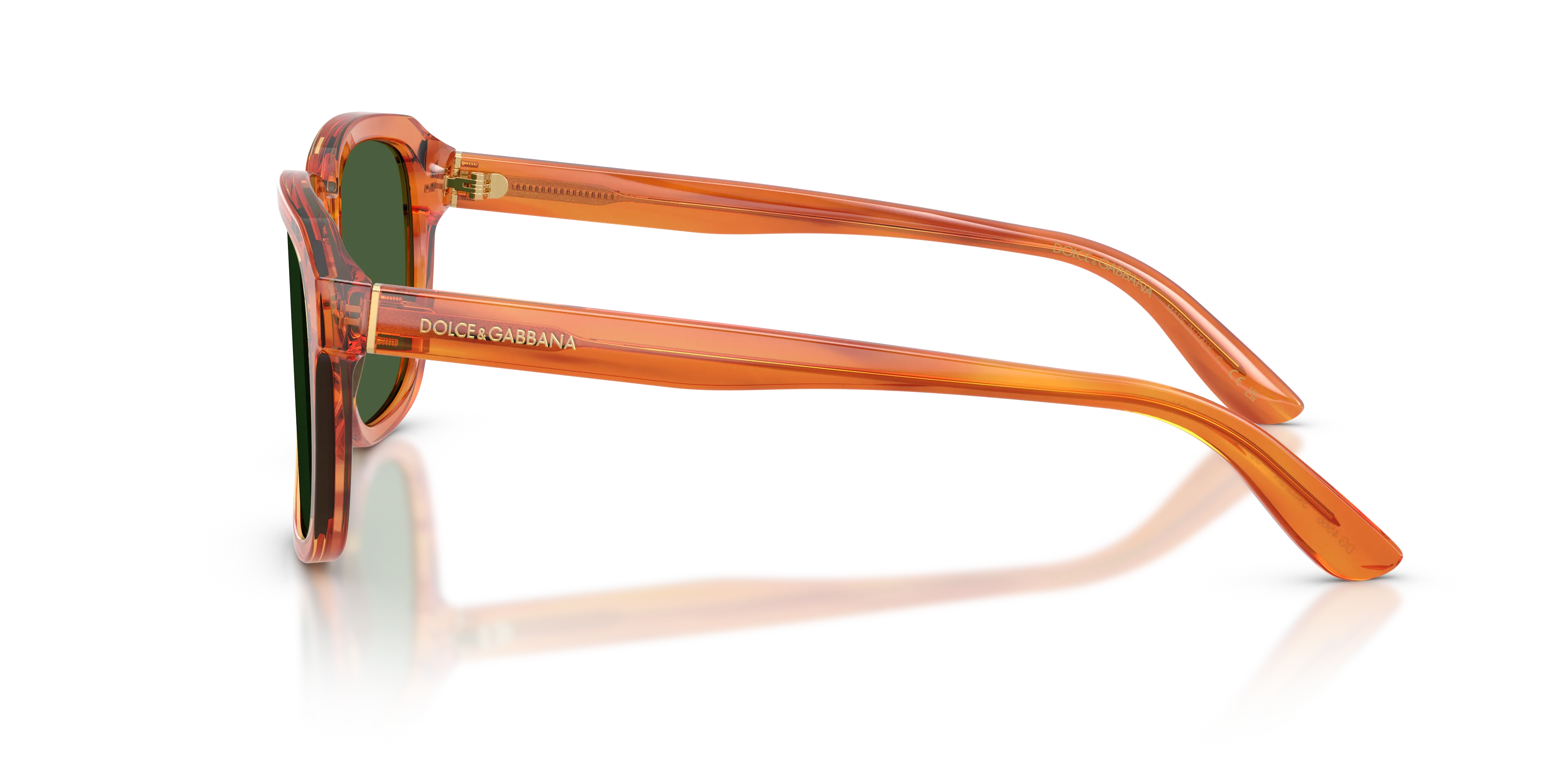 Dolce & Gabbana DG4566 34839A Occhiali da sole Acetato Marrone Verde Squadrata Normale - immagine 4
