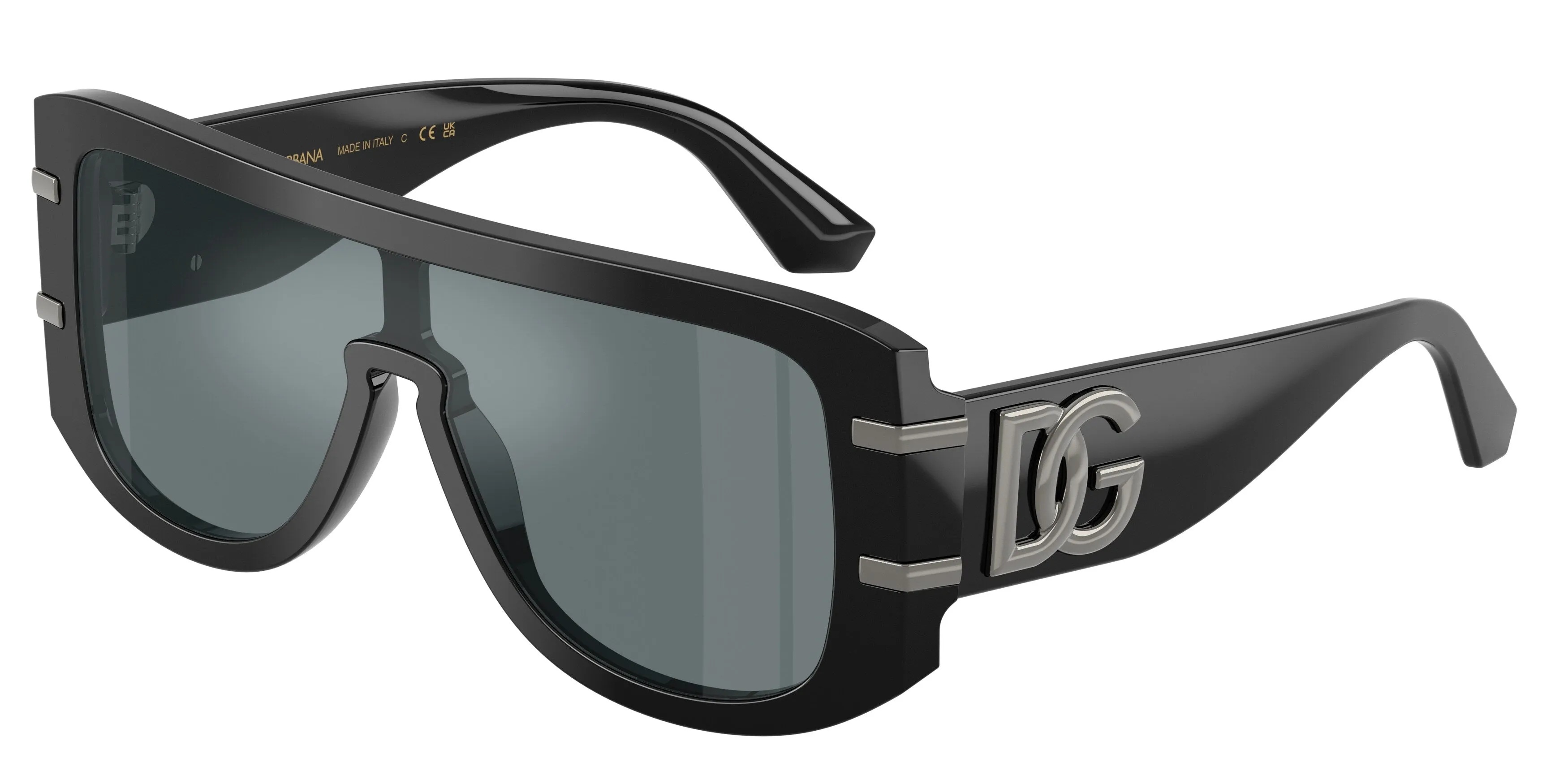 Dolce & Gabbana DG4565 501/6G Occhiali da sole Acetato Nero Grigio Squadrata Specchiate - immagine 1