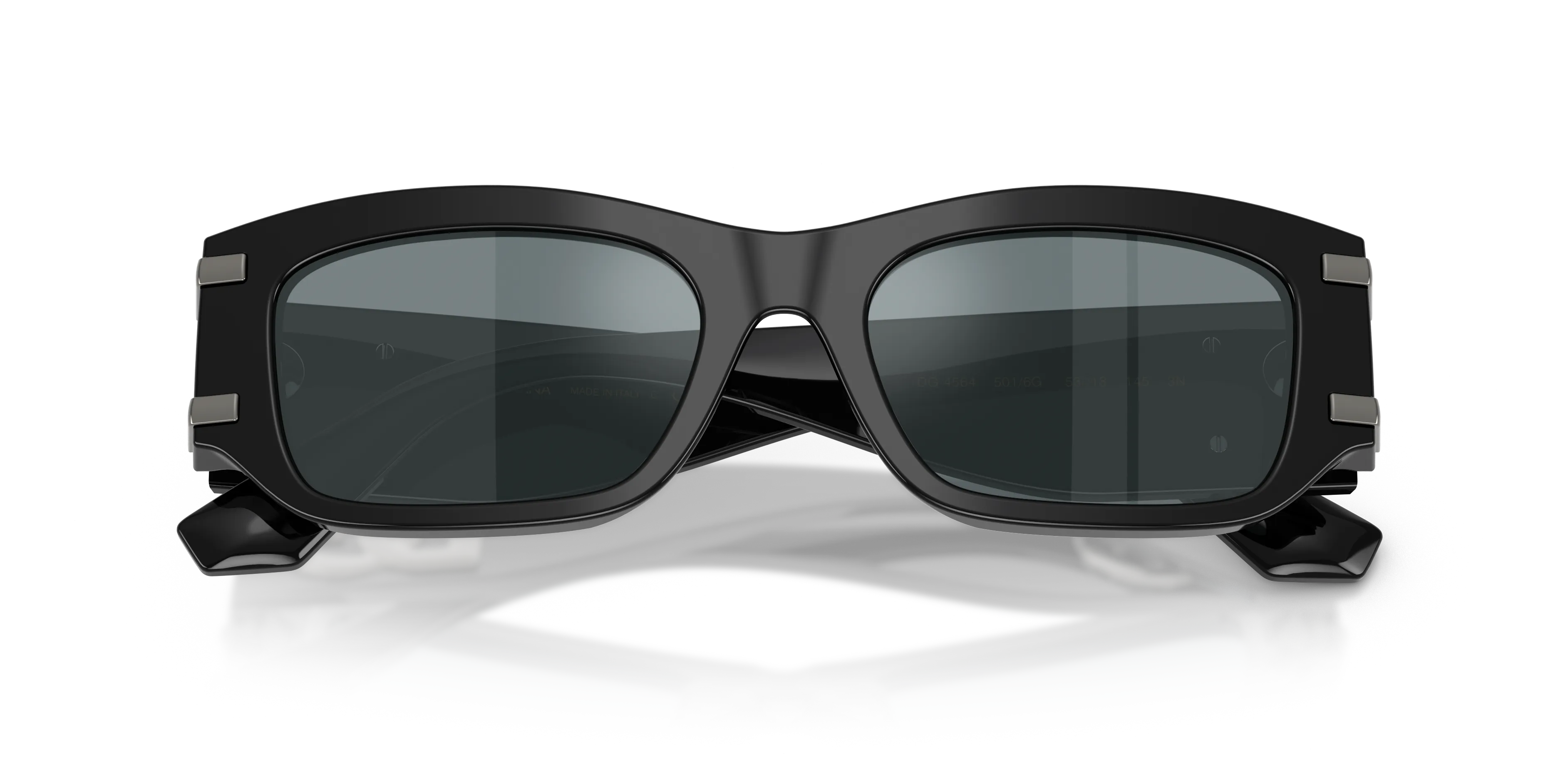 Dolce & Gabbana DG4564 501/6G Occhiali da sole Acetato Nero Grigio Squadrata Specchiate - immagine 2
