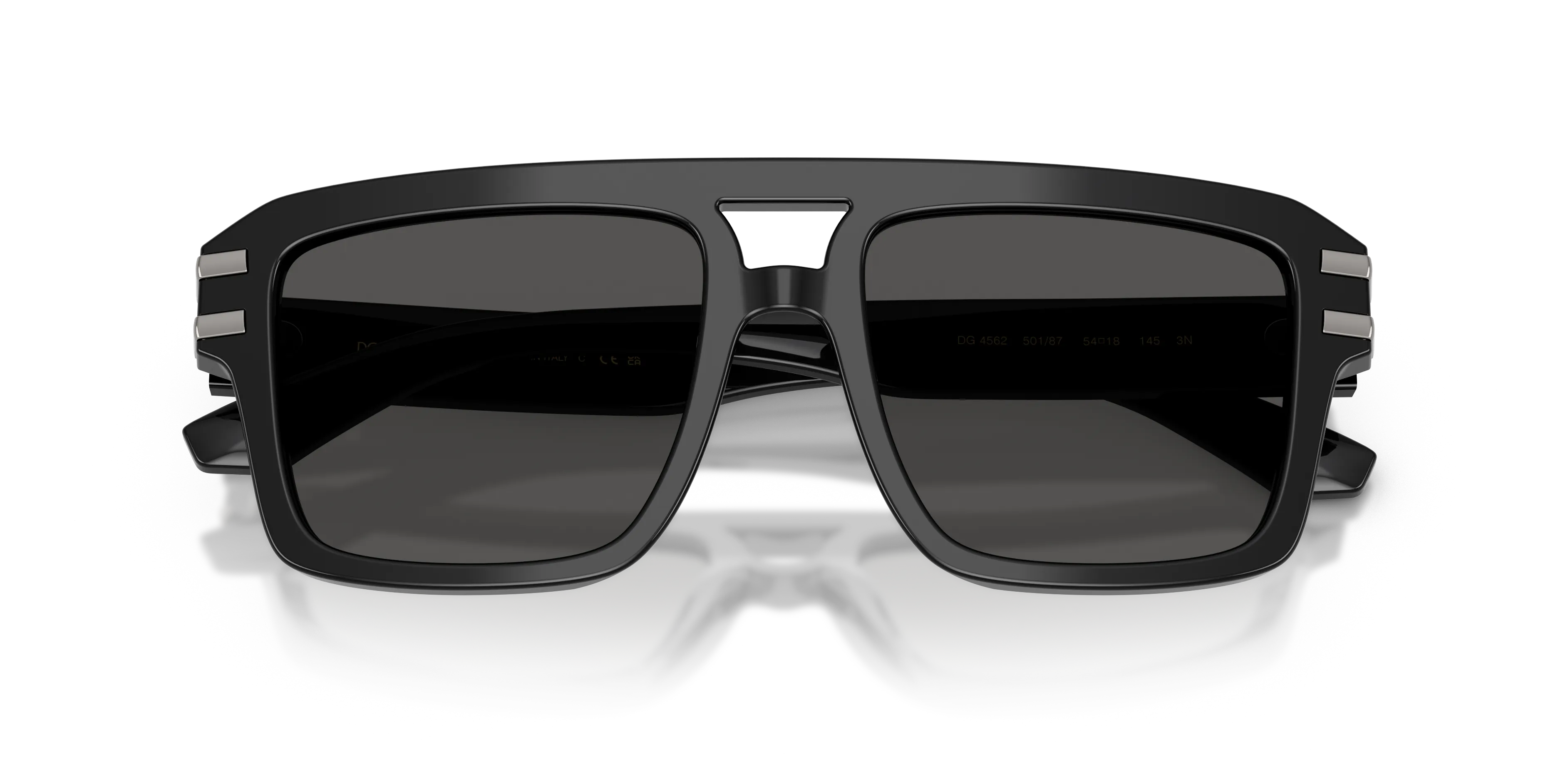 Dolce & Gabbana DG4562 501/87 Occhiali da sole Acetato Nero Grigio Pilot Normale - immagine 2