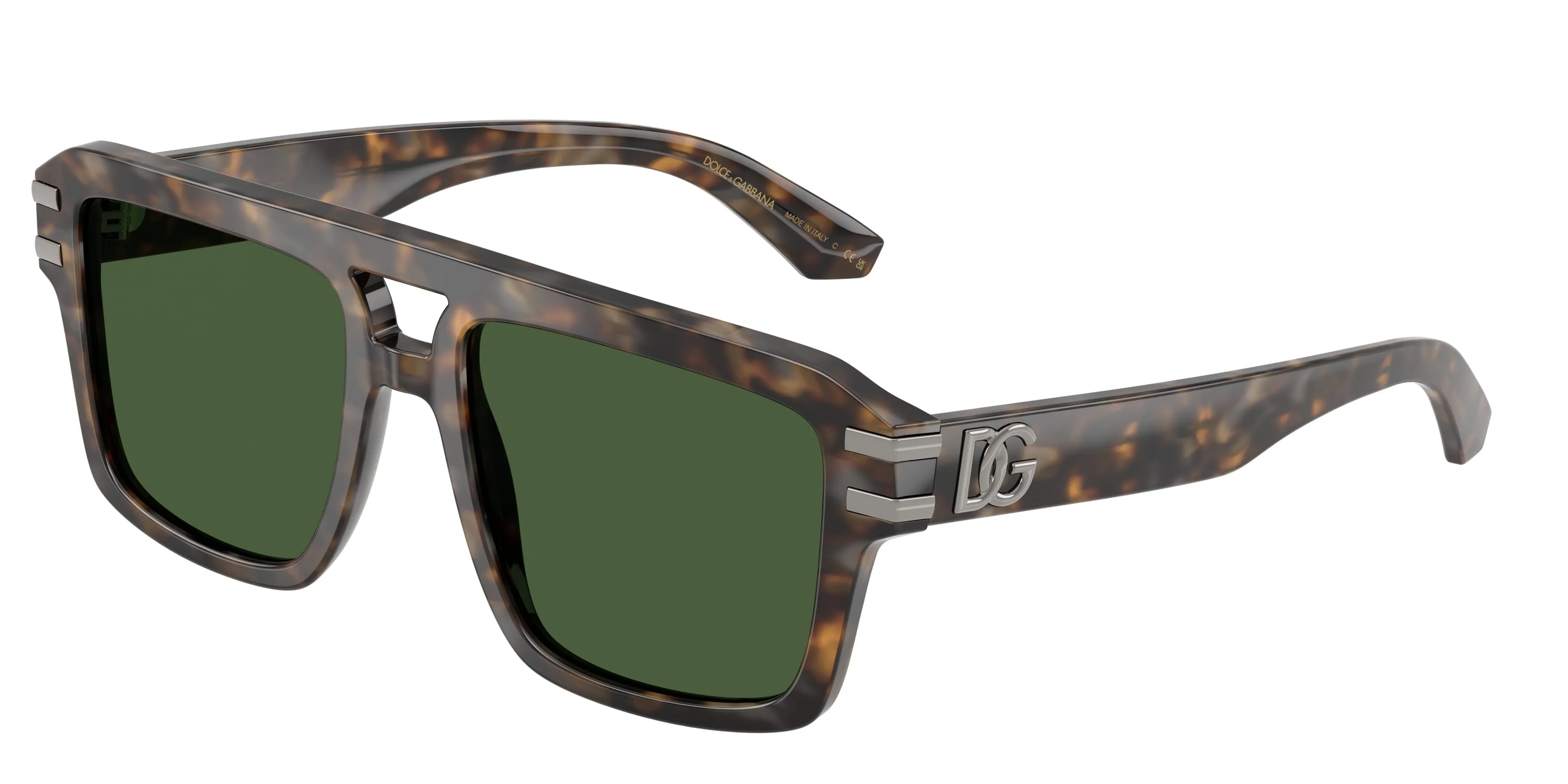 Dolce & Gabbana DG4562 349971 Occhiali da sole Acetato Marrone Verde Pilot Normale - immagine 1